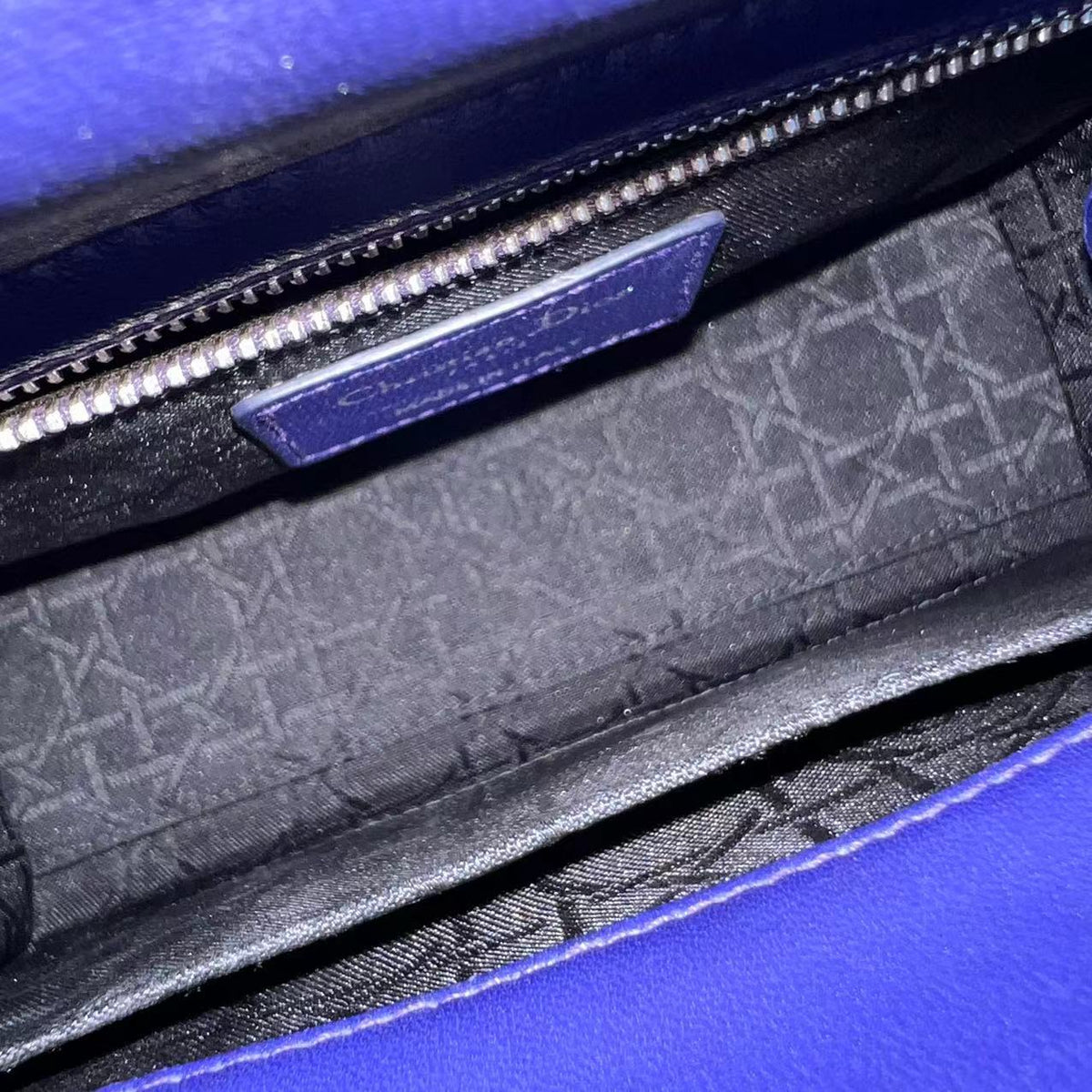 Lady Small Cannage Lambskin Dark Blue Silver ABC MyABC Hardware