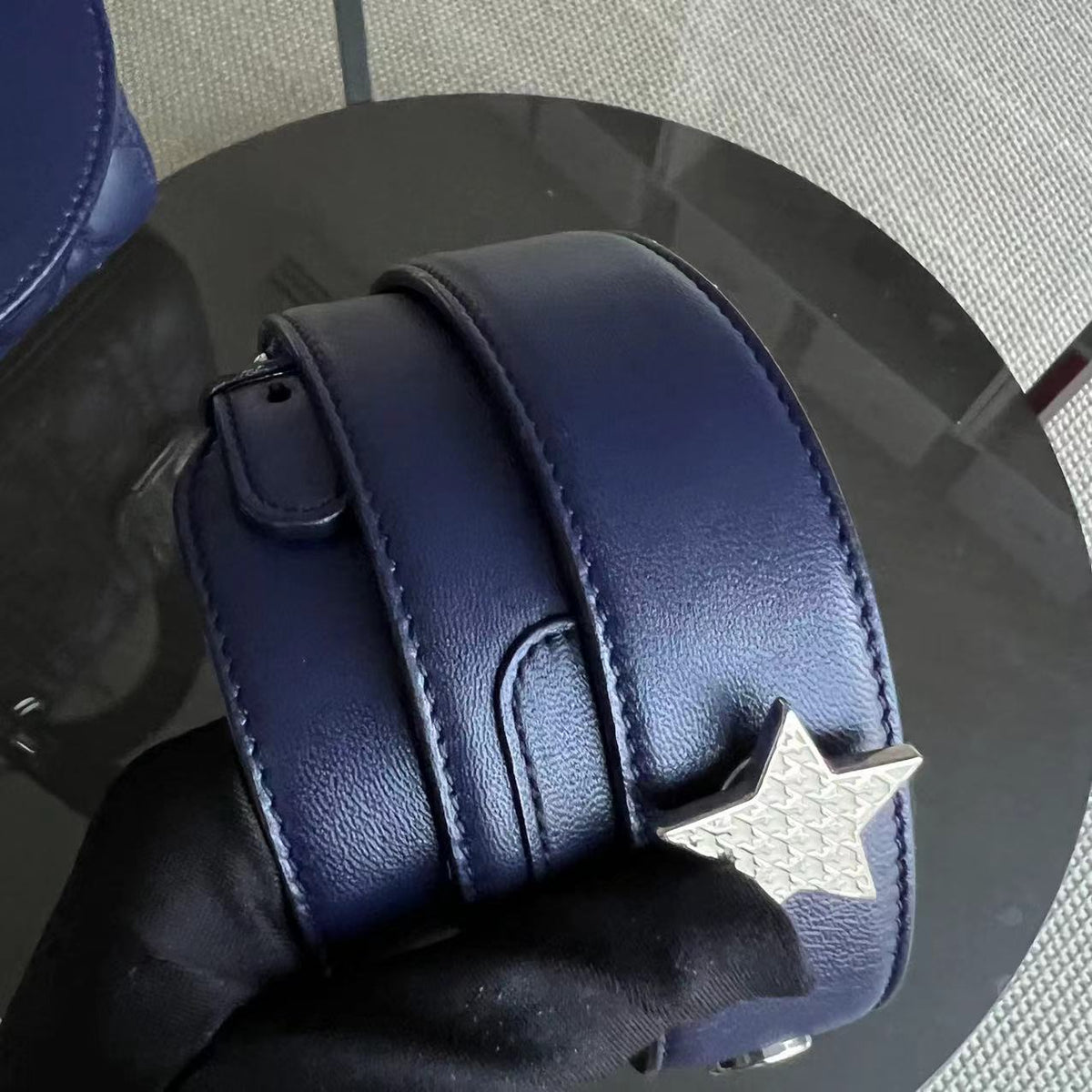 Lady Small Cannage Lambskin Dark Blue Silver ABC MyABC Hardware
