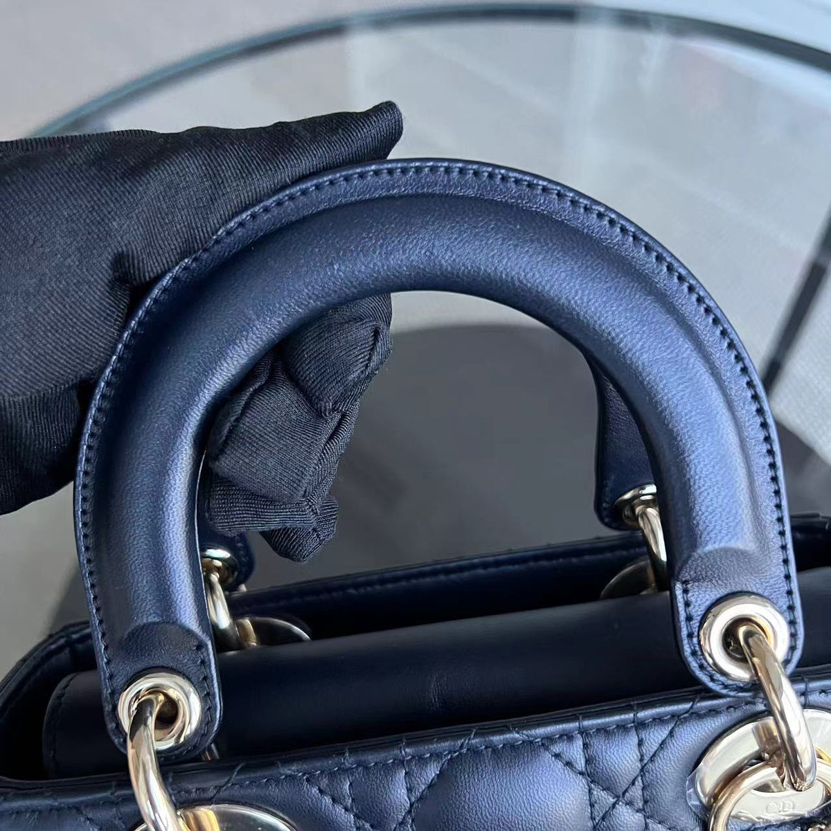 Lady Small Cannage Lambskin Dark Midnight Blue Golden Hardware ABC MyABC
