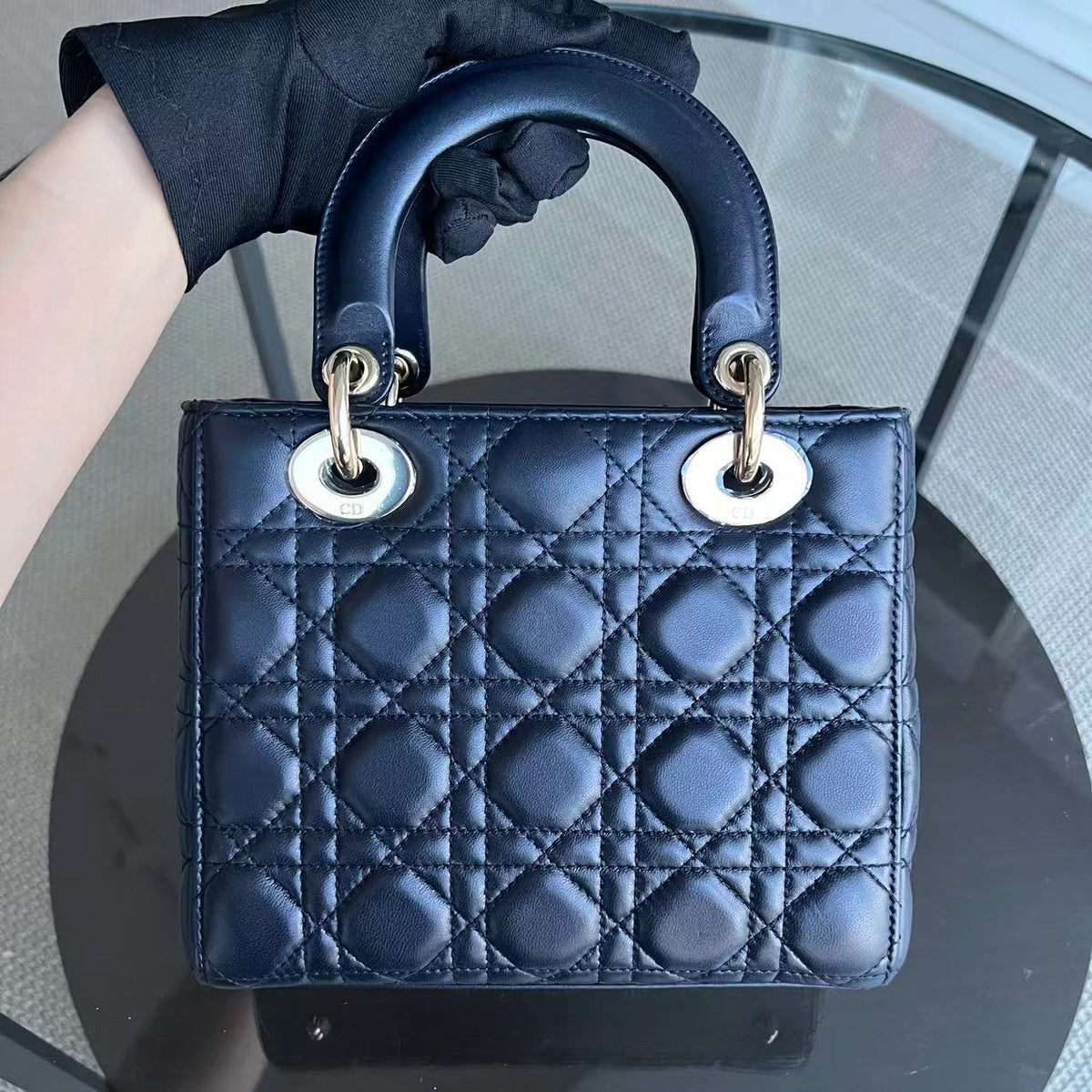 Lady Small Cannage Lambskin Dark Midnight Blue Golden Hardware ABC MyABC