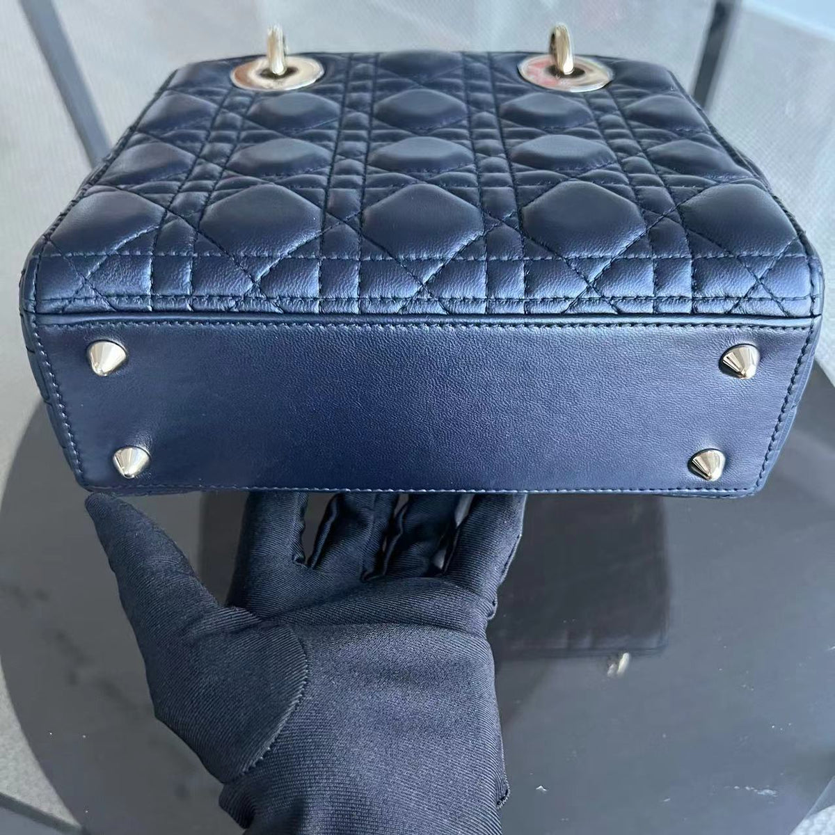 Lady Small Cannage Lambskin Dark Midnight Blue Golden Hardware ABC MyABC