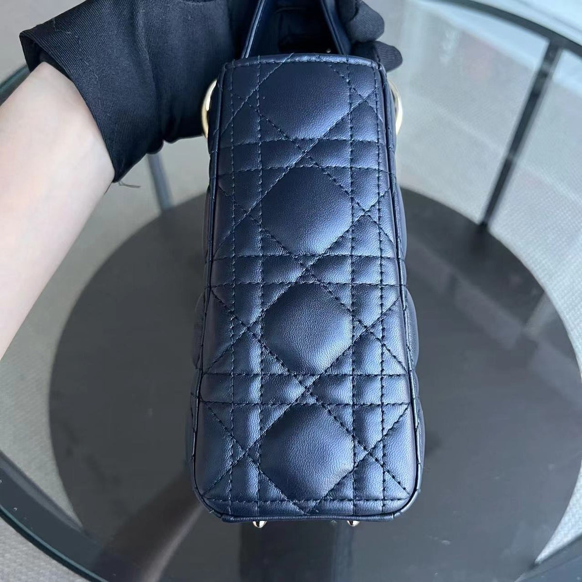 Lady Small Cannage Lambskin Dark Midnight Blue Golden Hardware ABC MyABC