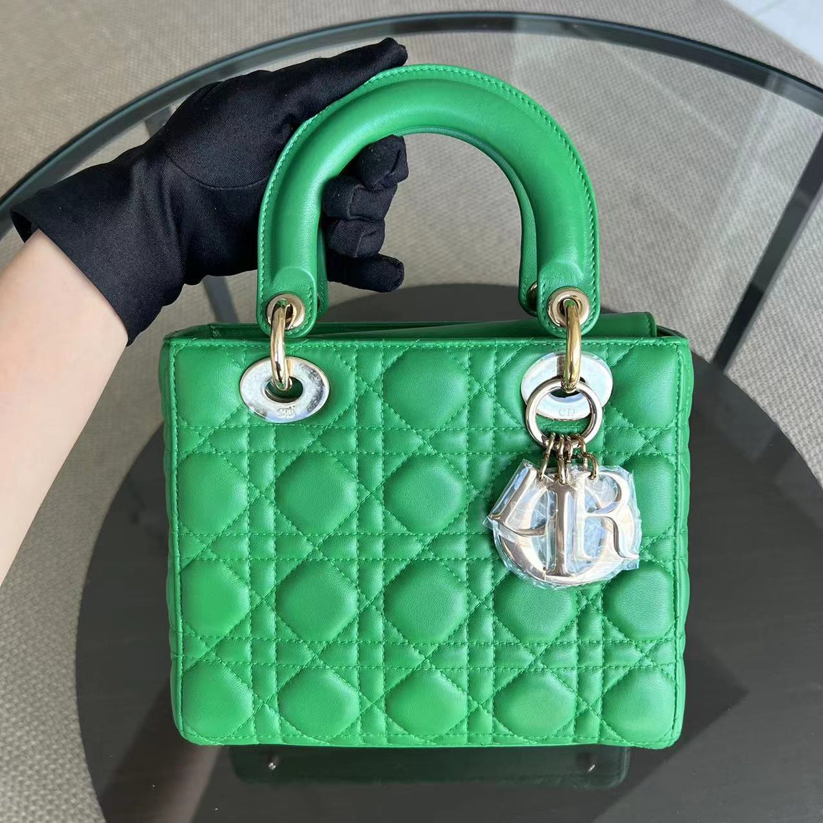 Lady Small Cannage Lambskin Jade Green ABC MyABC Golden Hardware