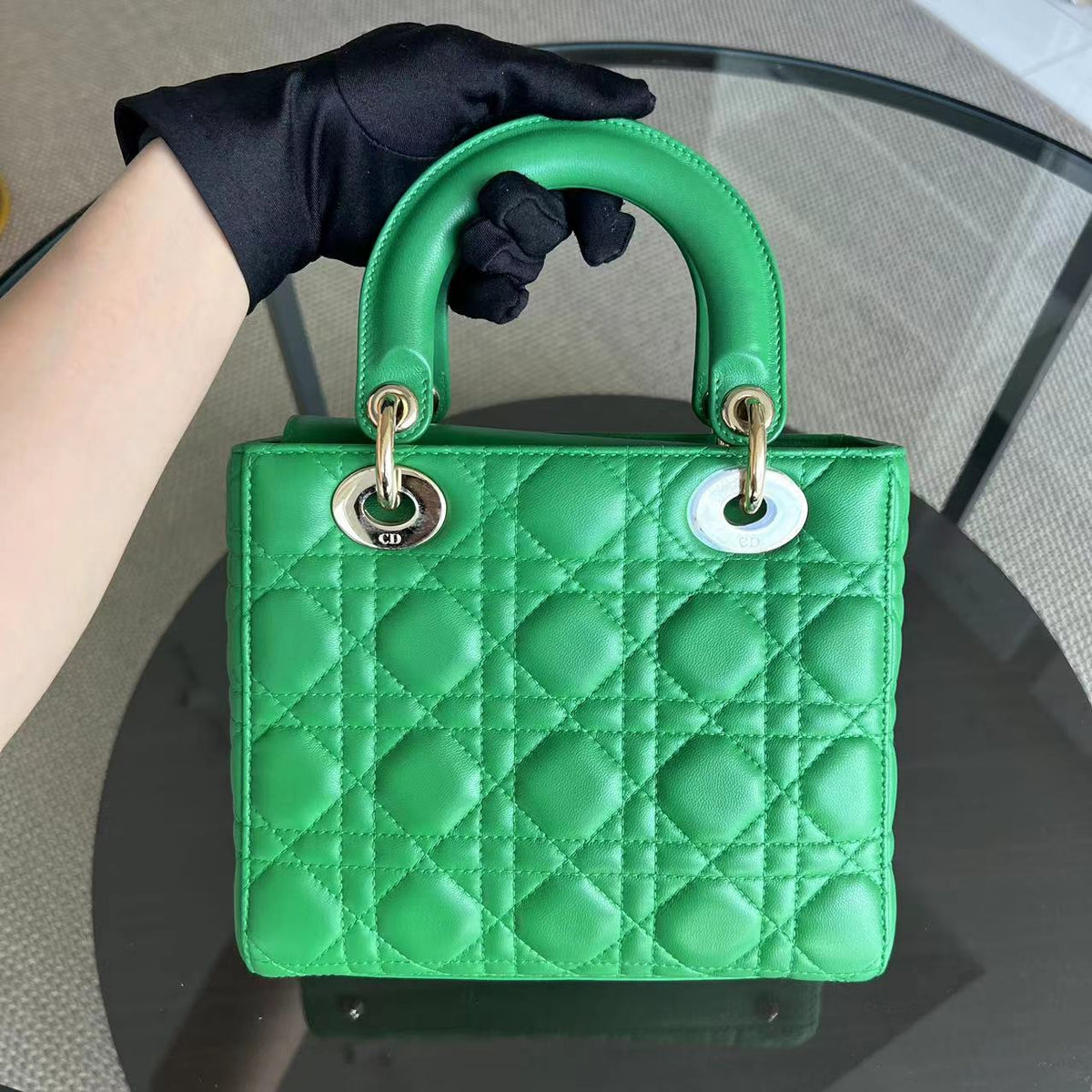 Lady Small Cannage Lambskin Jade Green ABC MyABC Golden Hardware