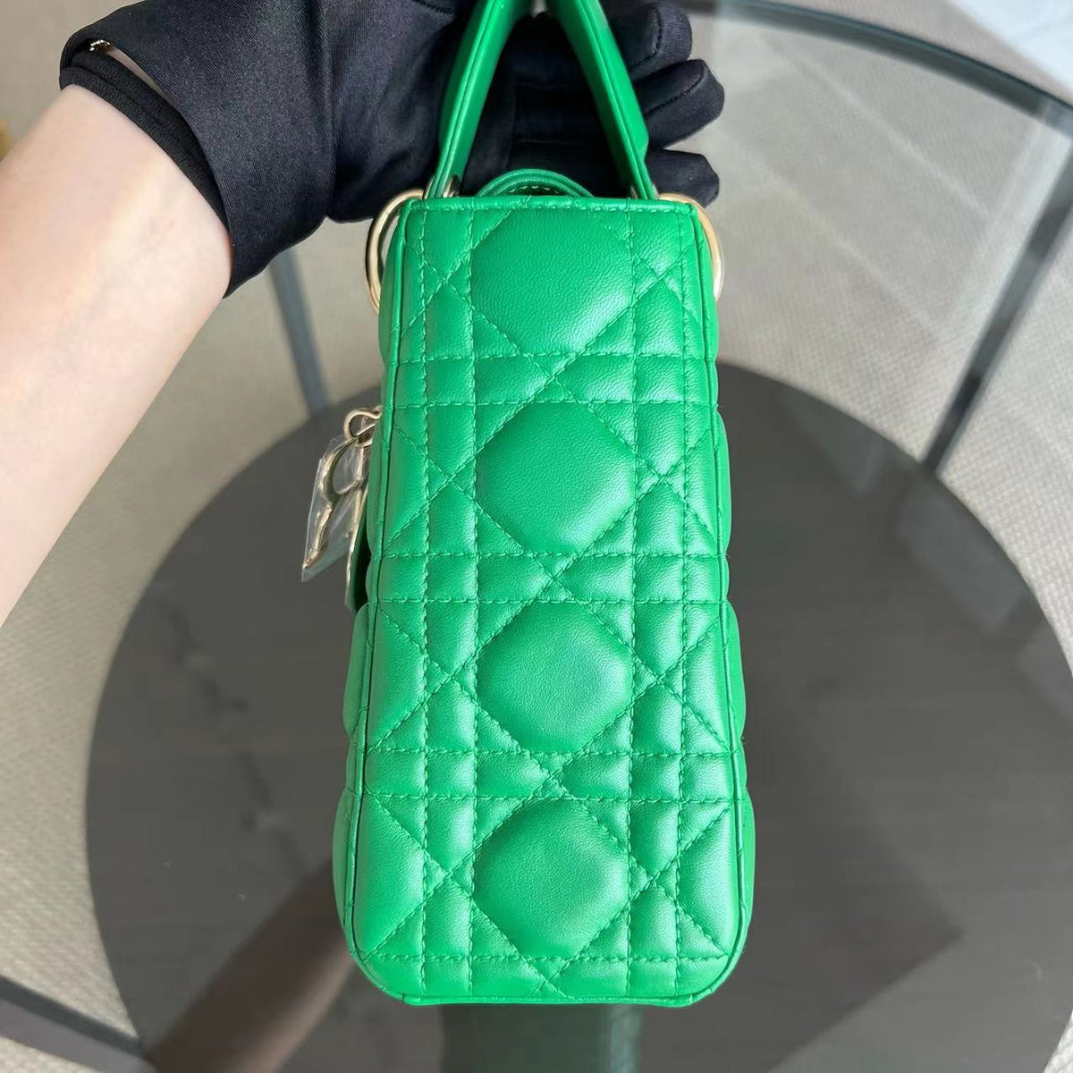 Lady Small Cannage Lambskin Jade Green ABC MyABC Golden Hardware