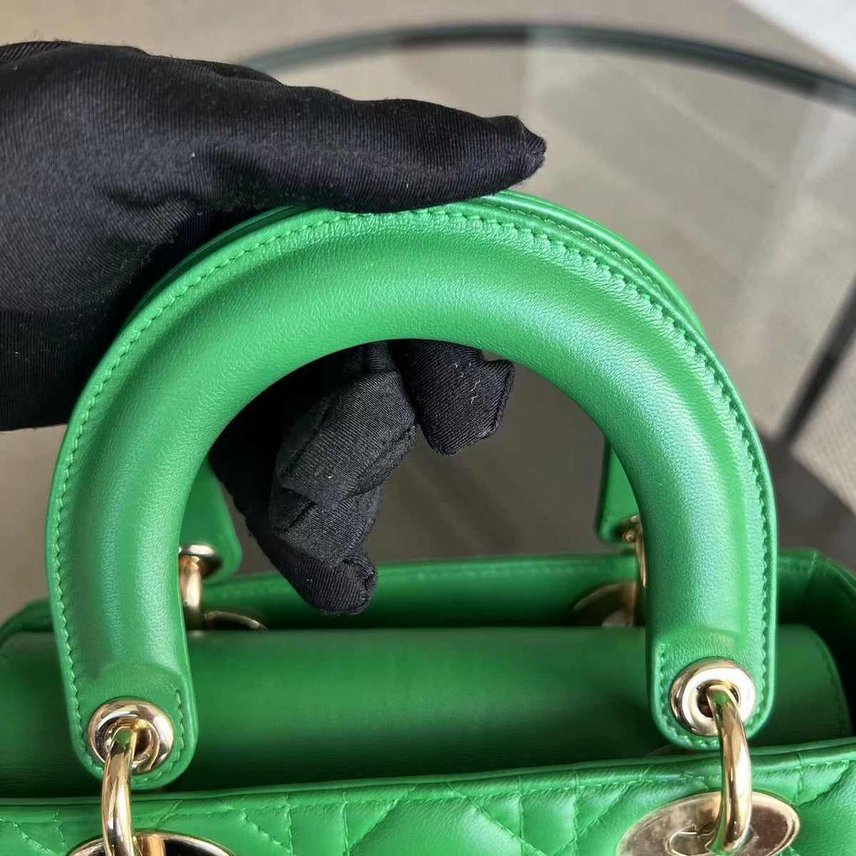 Lady Small Cannage Lambskin Jade Green ABC MyABC Golden Hardware