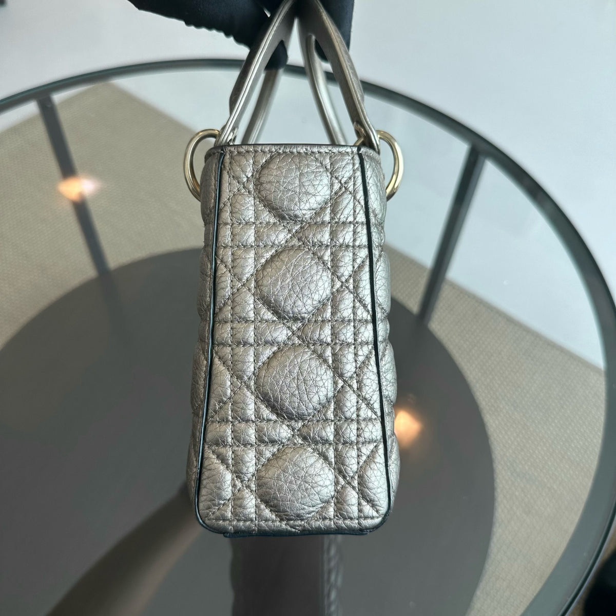 Lady Small Grained Calfskin Metallic Gold GHW