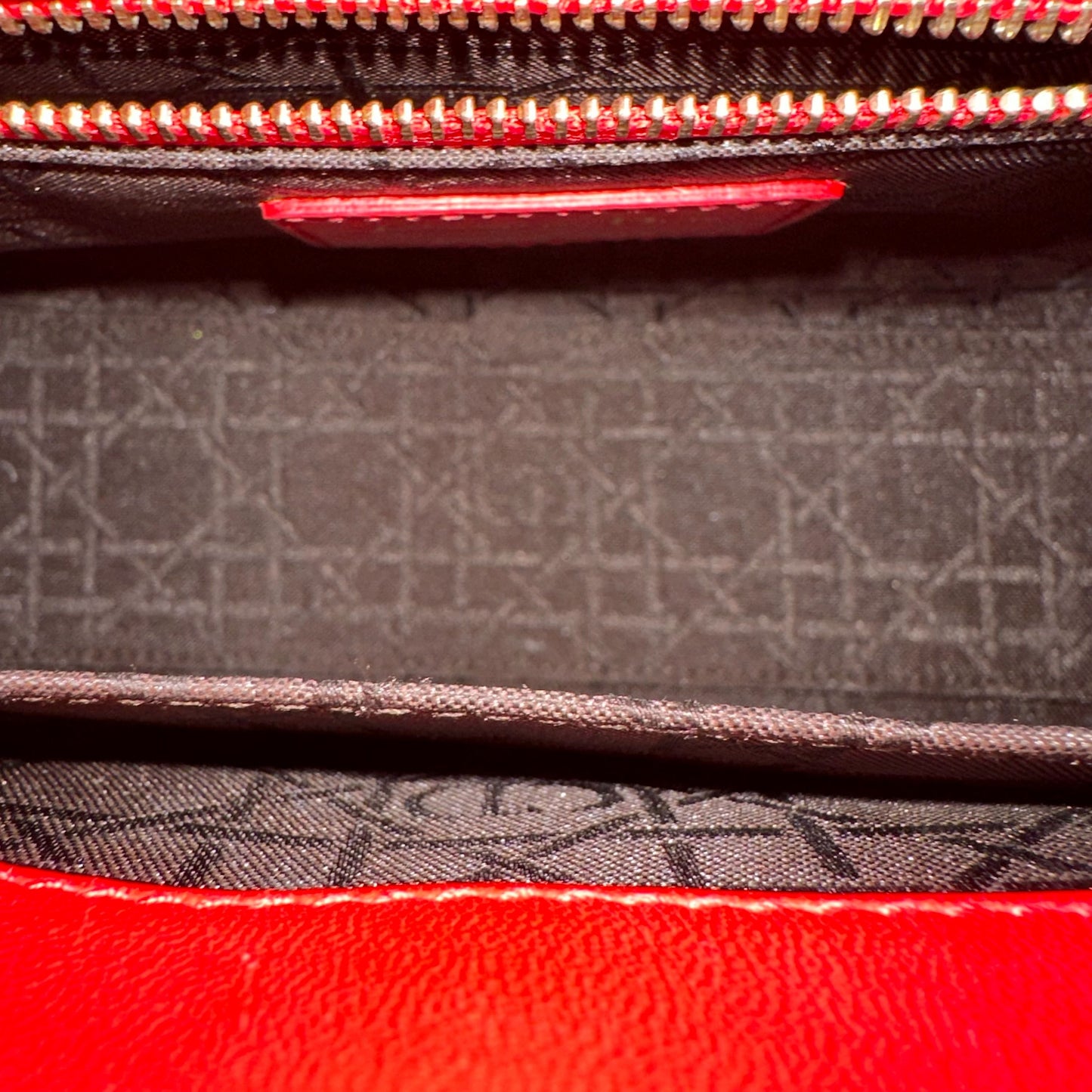 Lady Small Lambskin Red Badge Charm ABC MyABC Shoulder Bag
