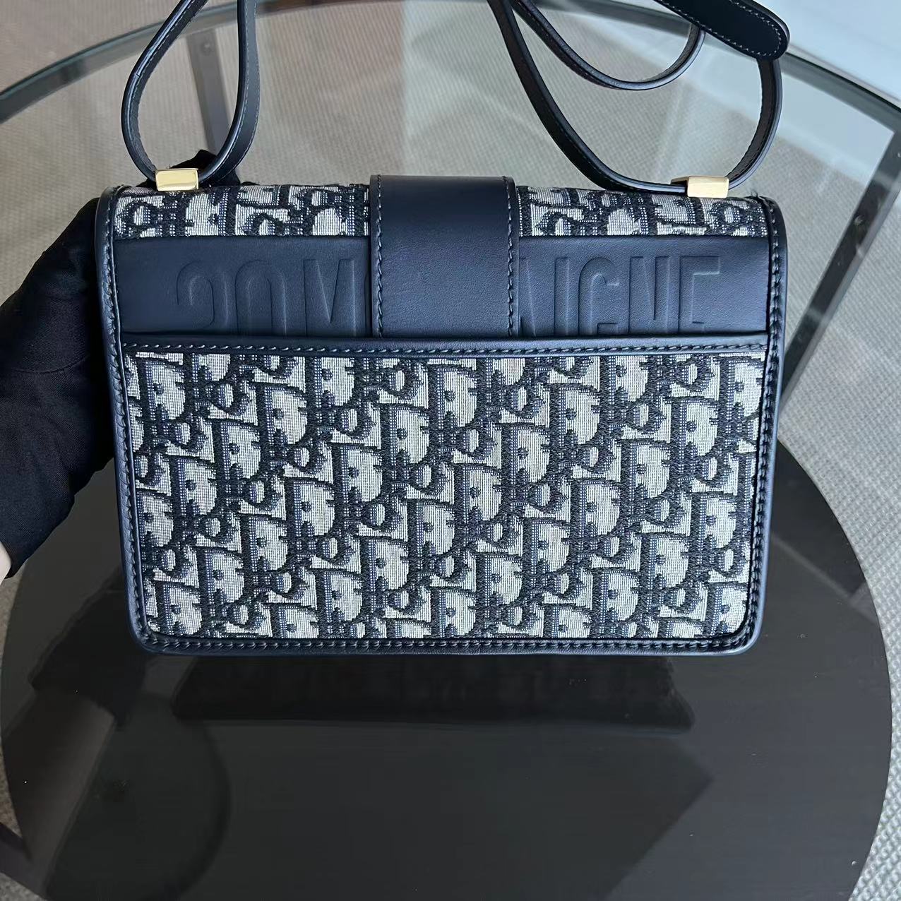 Dior Mongtaigne 30 Medium Oblique Canvas Blue Shoulder Bag GHW