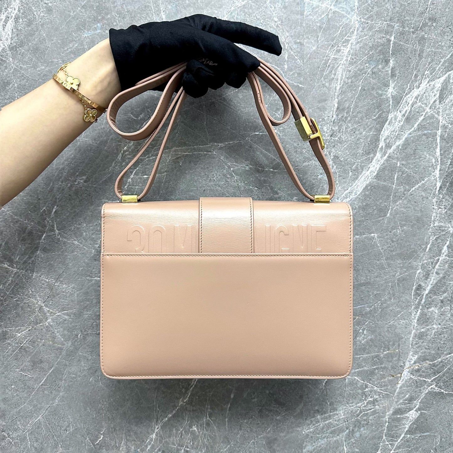 Montaigne 30 Calfskin Medium Beige Shoulder Bag GHW