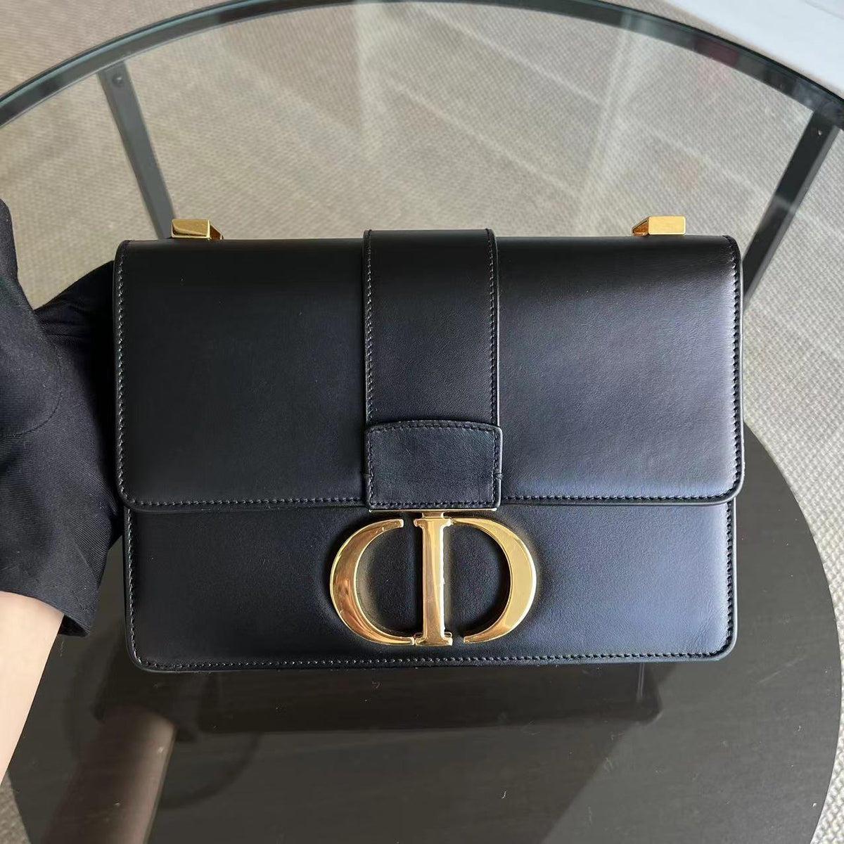 Montaigne 30 Smooth Calfskin Black GHW