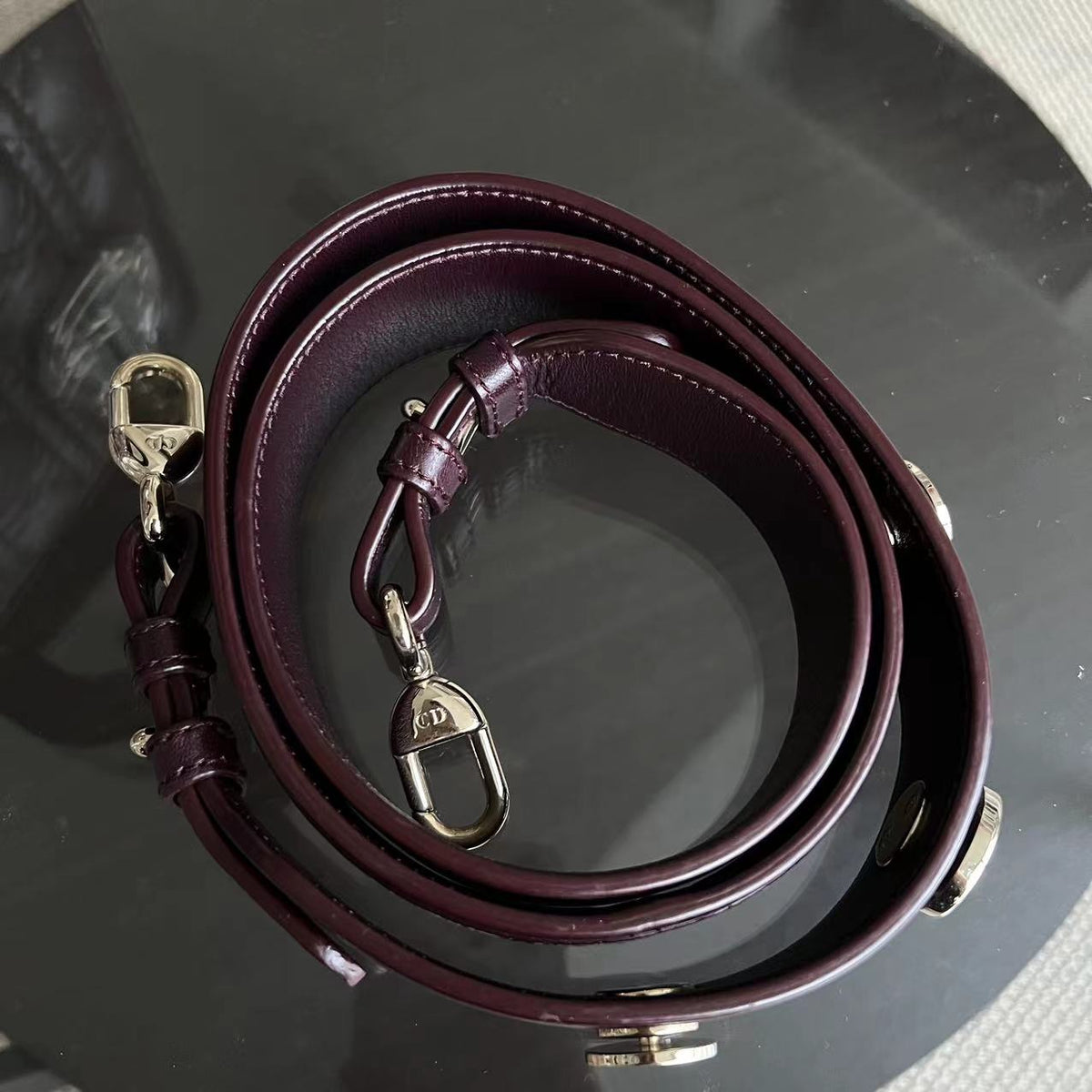 My Lady Small Cannage Lambskin Burgundy Red My ABC Charm Badge GHW