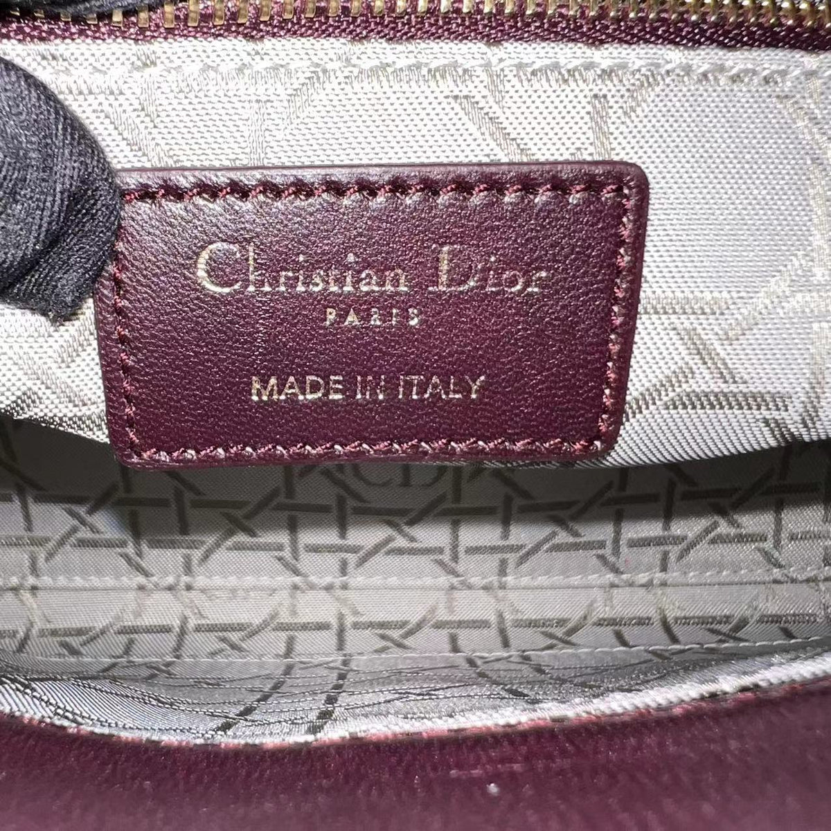 My Lady Small Cannage Lambskin Burgundy Red My ABC Charm Badge GHW
