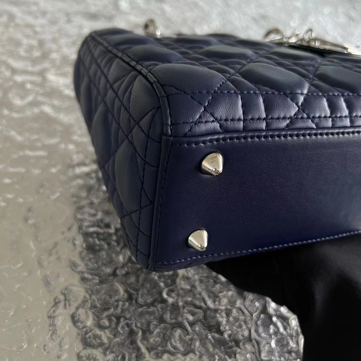 My Lady Small Cannage Lambskin Dark Blue SHW