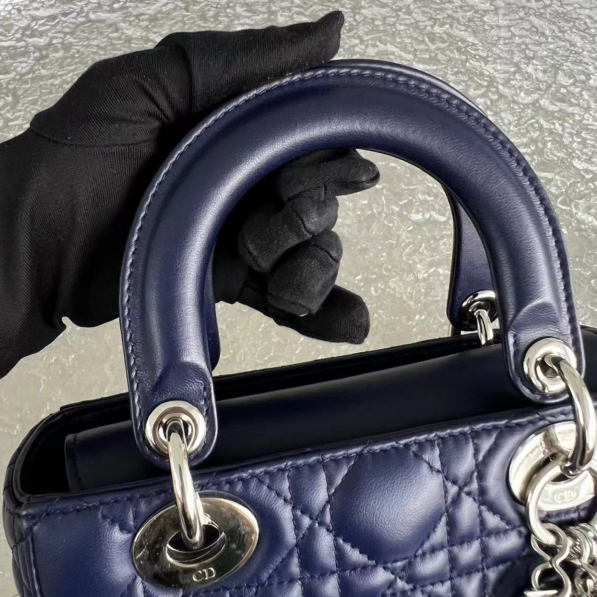 My Lady Small Cannage Lambskin Dark Blue SHW