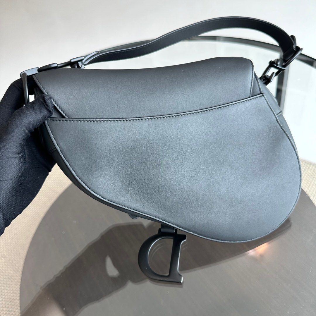 Saddle Medium Calfskin All Black BHW