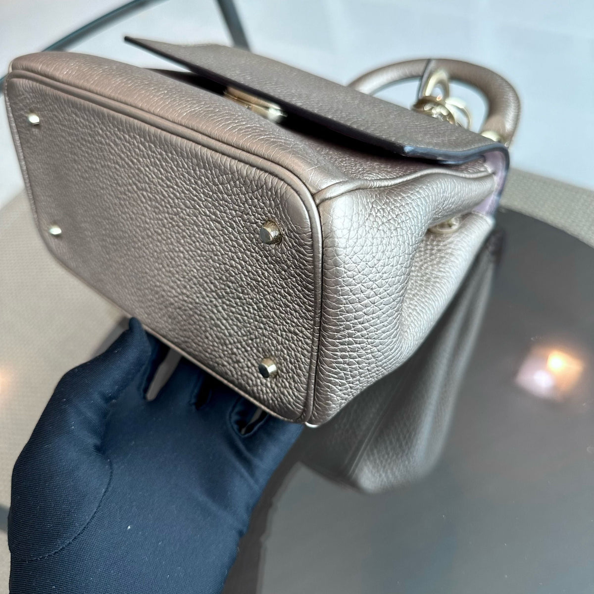 Be Mini Gold Grained Calfskin GHW
