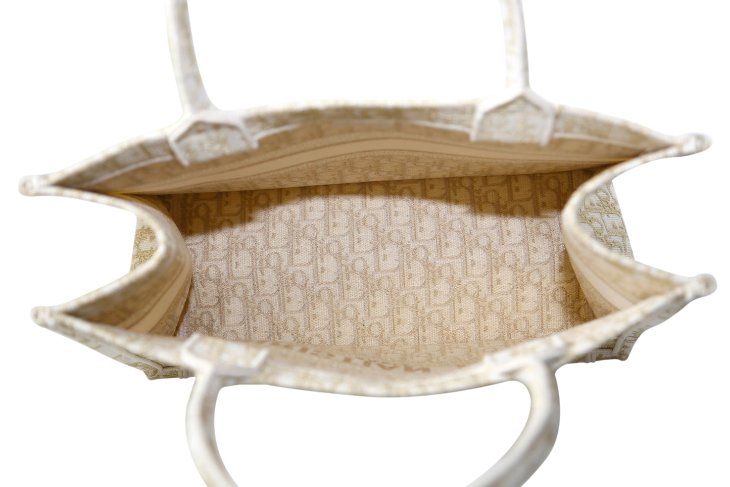 Dior Medium Book Tote White and Gold