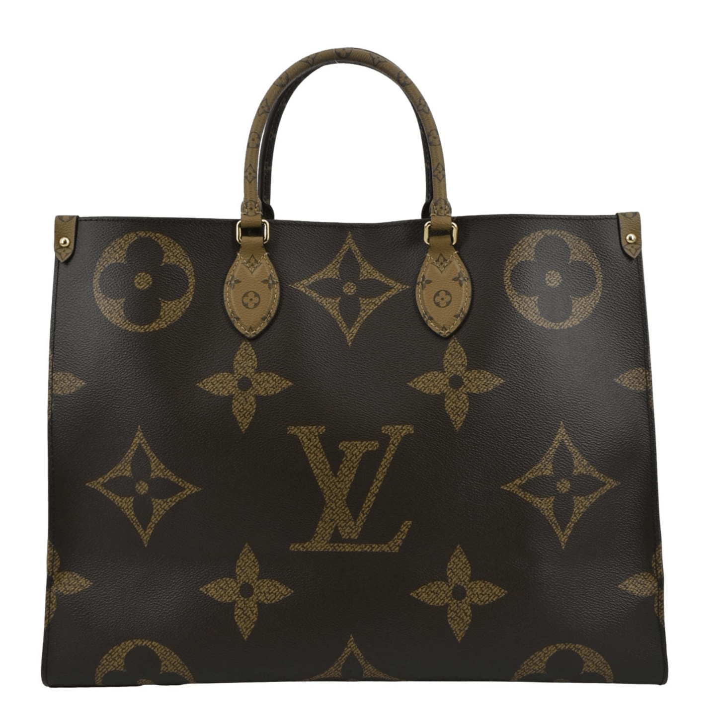 LOUIS VUITTON Onthego GM Giant Monogram Canvas Tote Shoulder Bag Brown