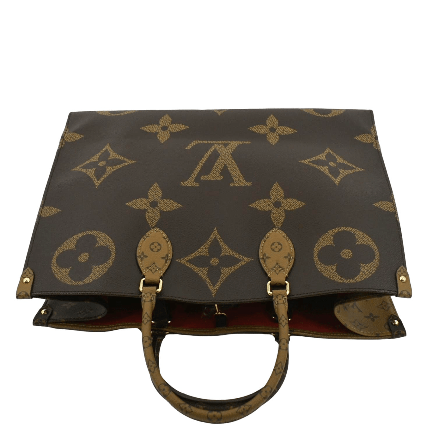 LOUIS VUITTON Onthego GM Giant Monogram Canvas Tote Shoulder Bag Brown