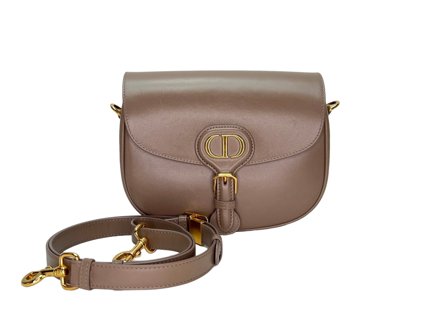 Bobby Medium Brown Crossbody Bag in Calfskin, Gold hardware