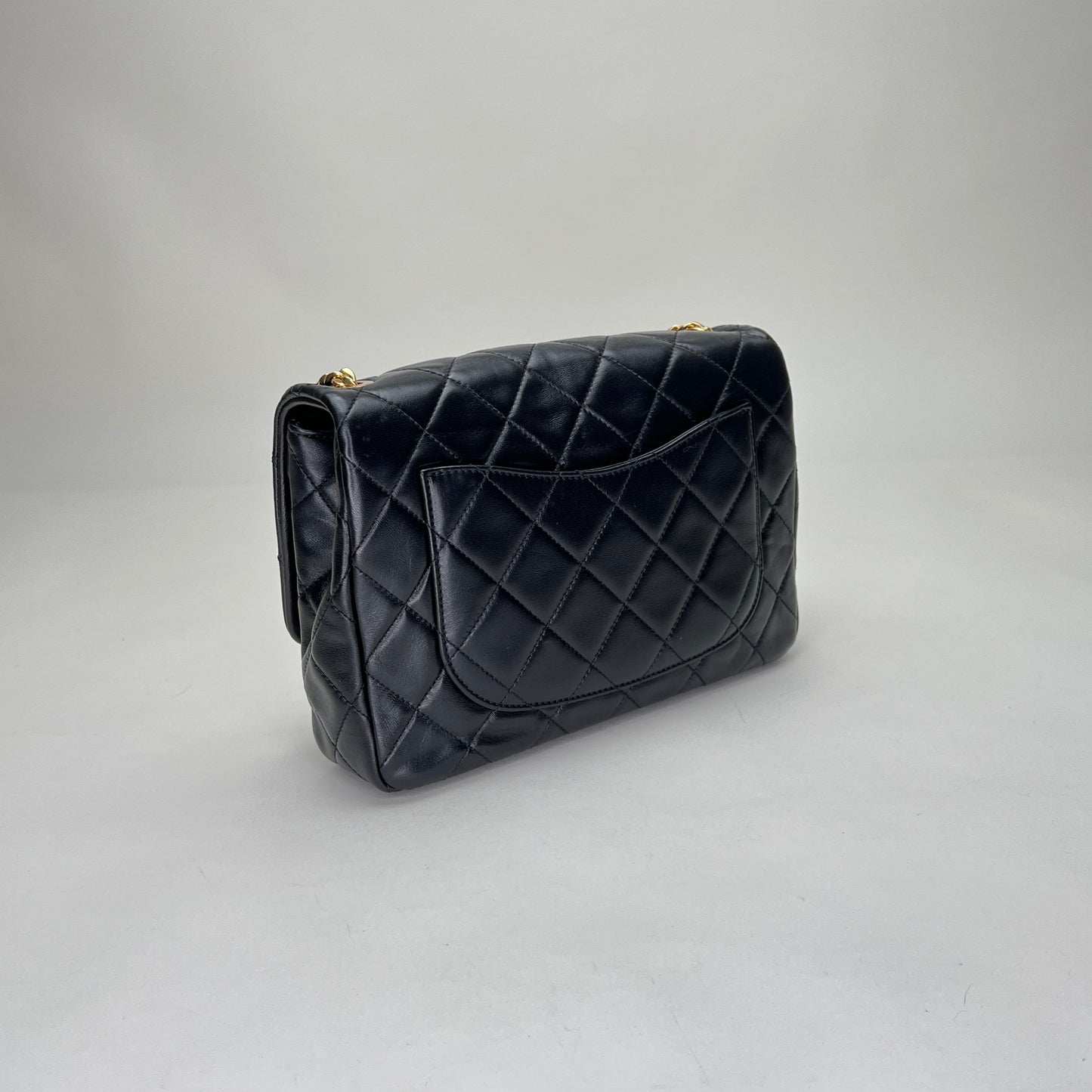 CC Flap Small Black Crossbody Bag in Lambskin, Gold hardware