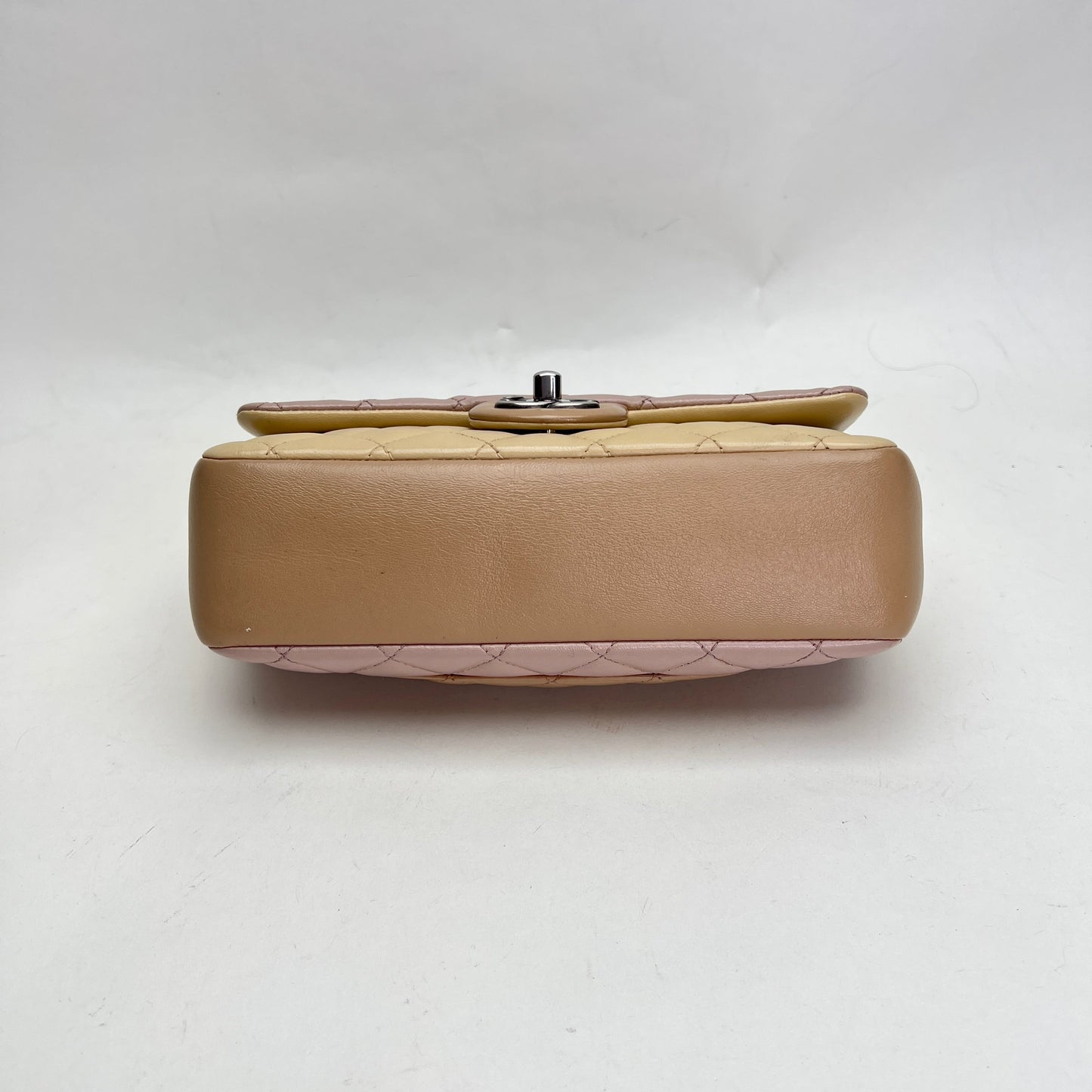 Timeless Classic Flap Beige Shoulder Bag in Lambskin, Ruthenium hardware