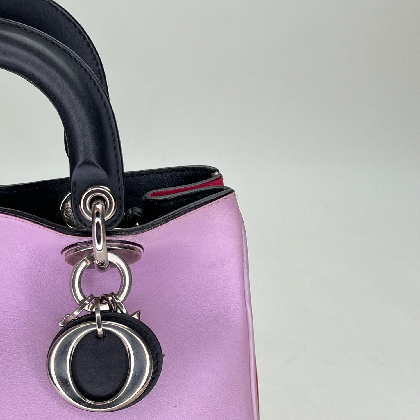 SMALL TWOWAY DIORISSIMO Small Purple Crossbody Bag in Calfskin, Silver hardware