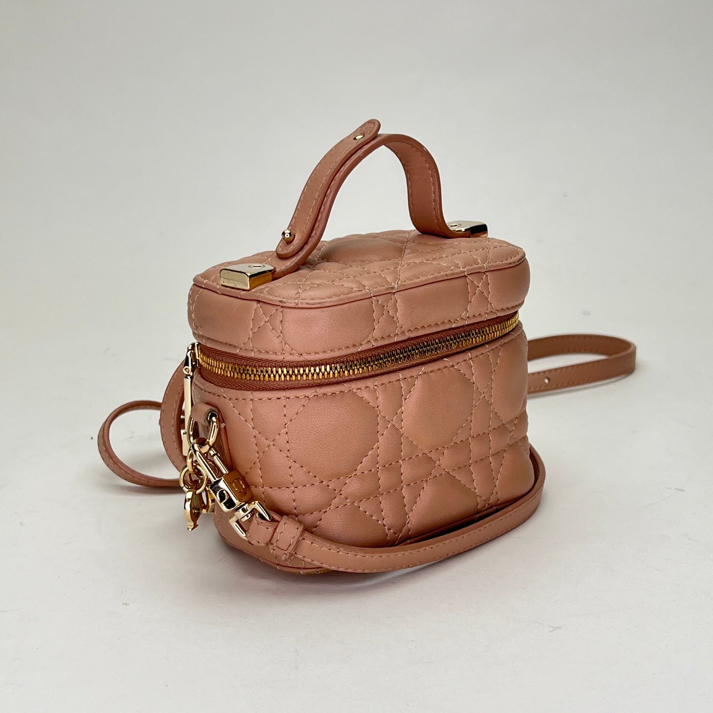 Lady Dior Micro Pink Vanity Bag in Lambskin, Gold hardware