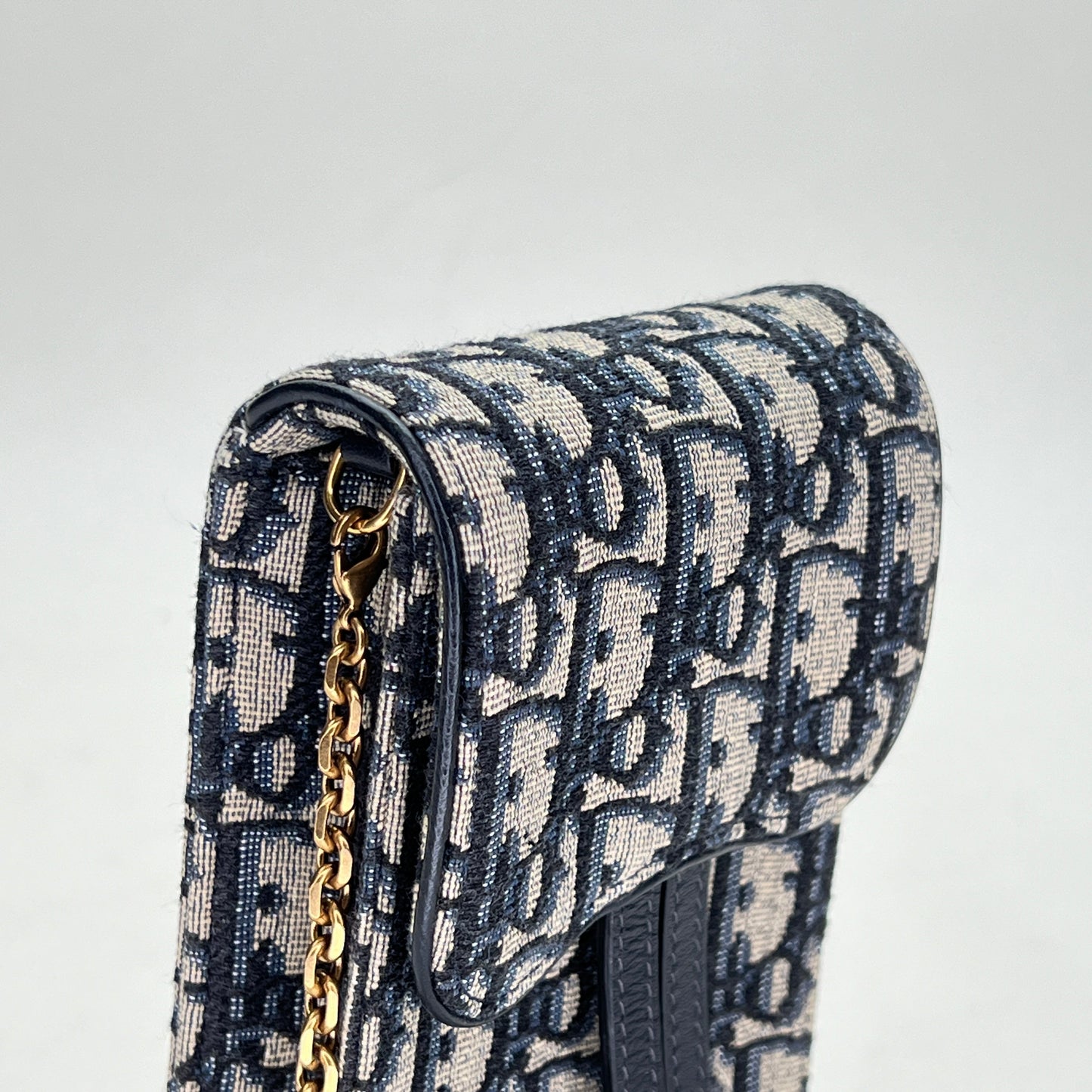 Dior Oblique Navy Crossbody Bag in Jacquard, Gold hardware