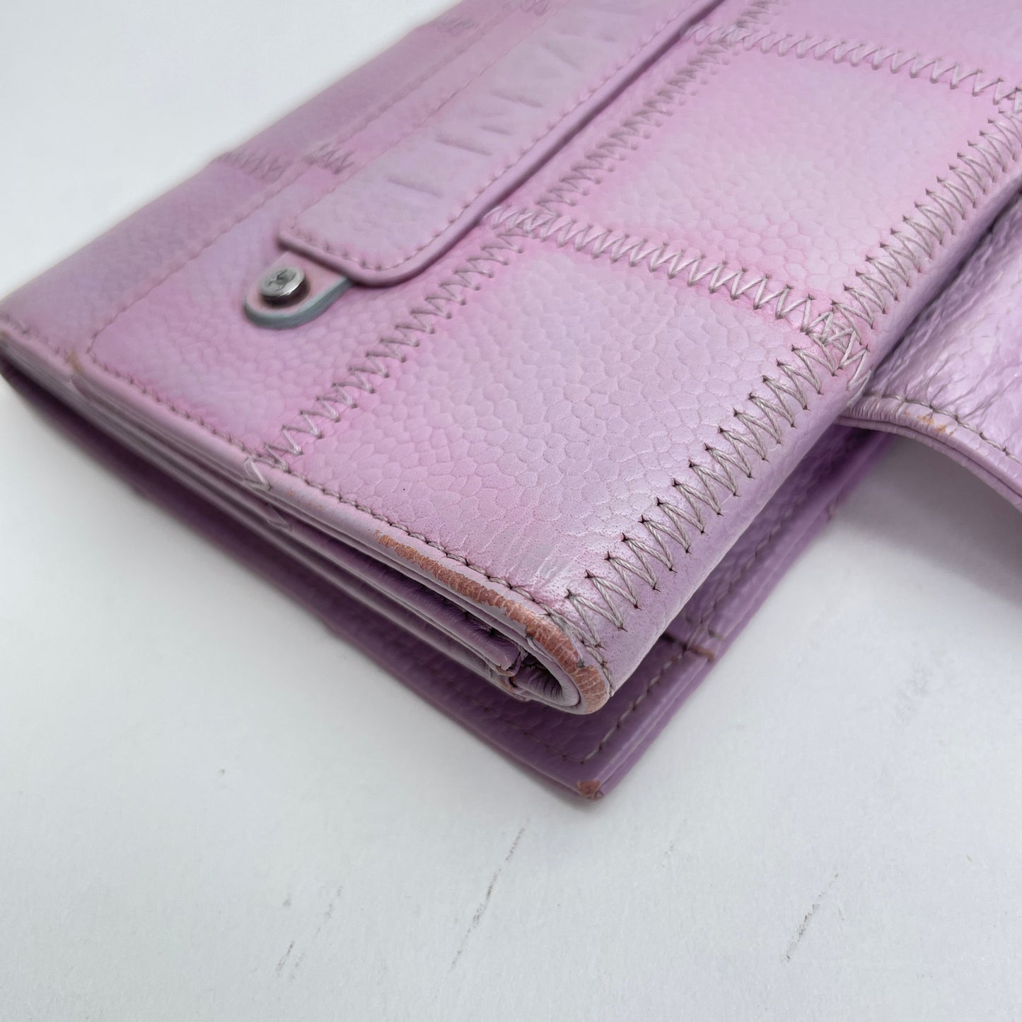 Classic Flap Pink Wallet in Caviar Leather, Silver hardware