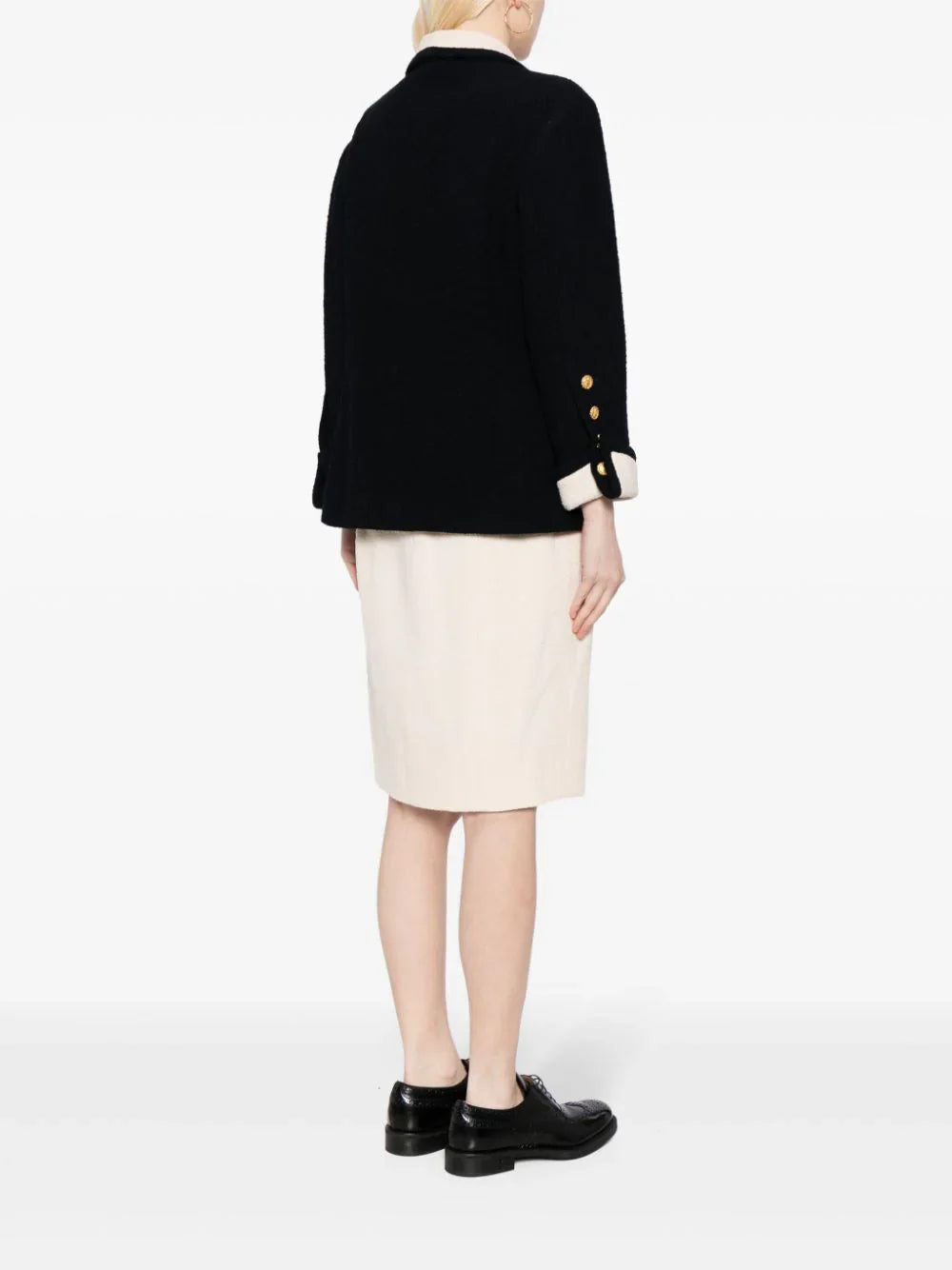 Single-Breasted Bouclé Skirt Suit