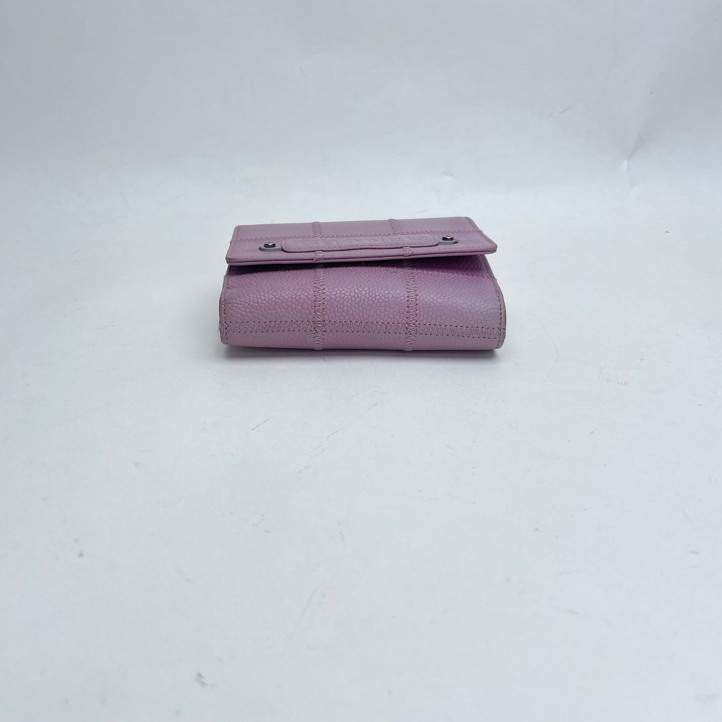 Classic Flap Pink Wallet in Caviar Leather, Silver hardware