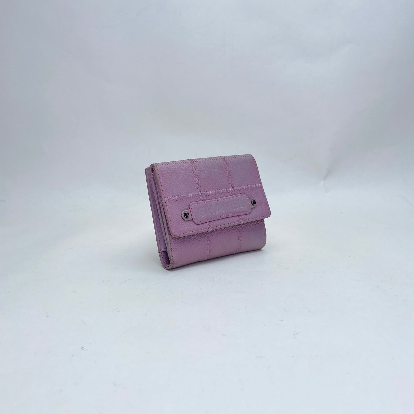 Classic Flap Pink Wallet in Caviar Leather, Silver hardware
