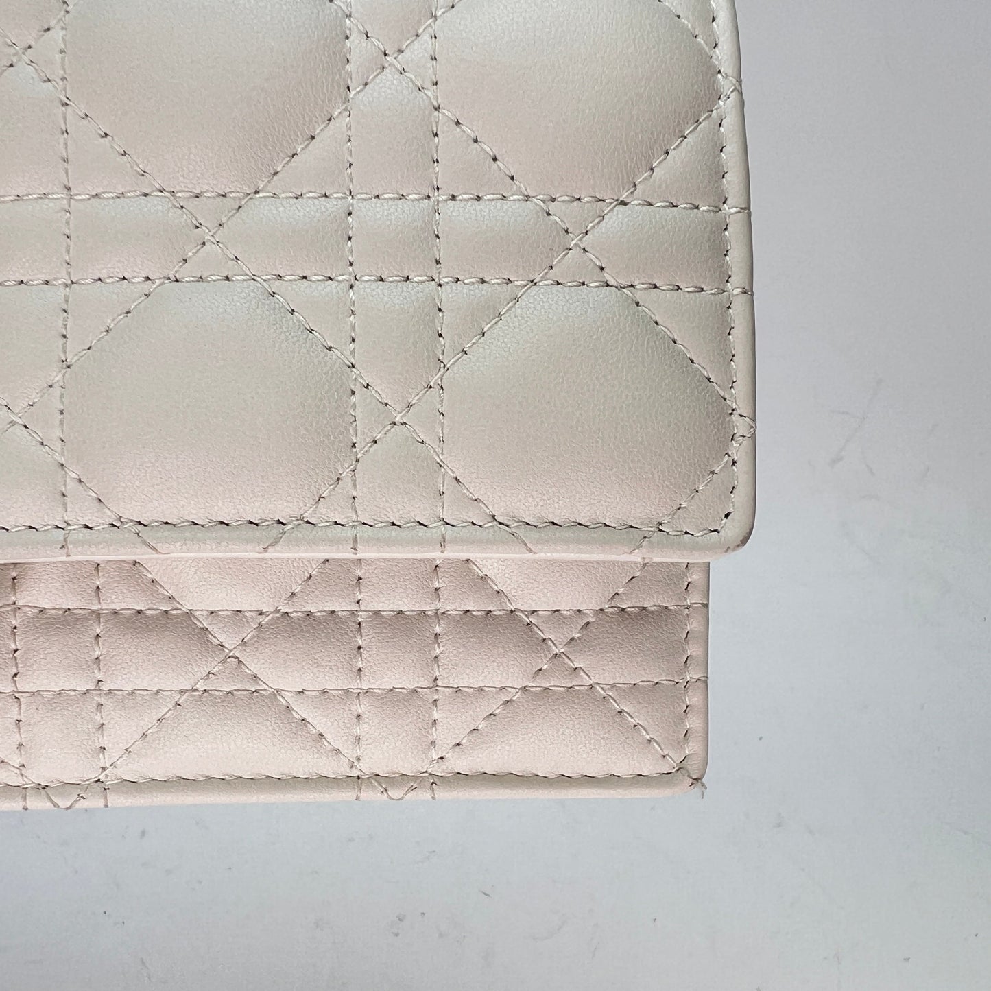 My Dior White Crossbody Bag in Lambskin, Light Gold hardware