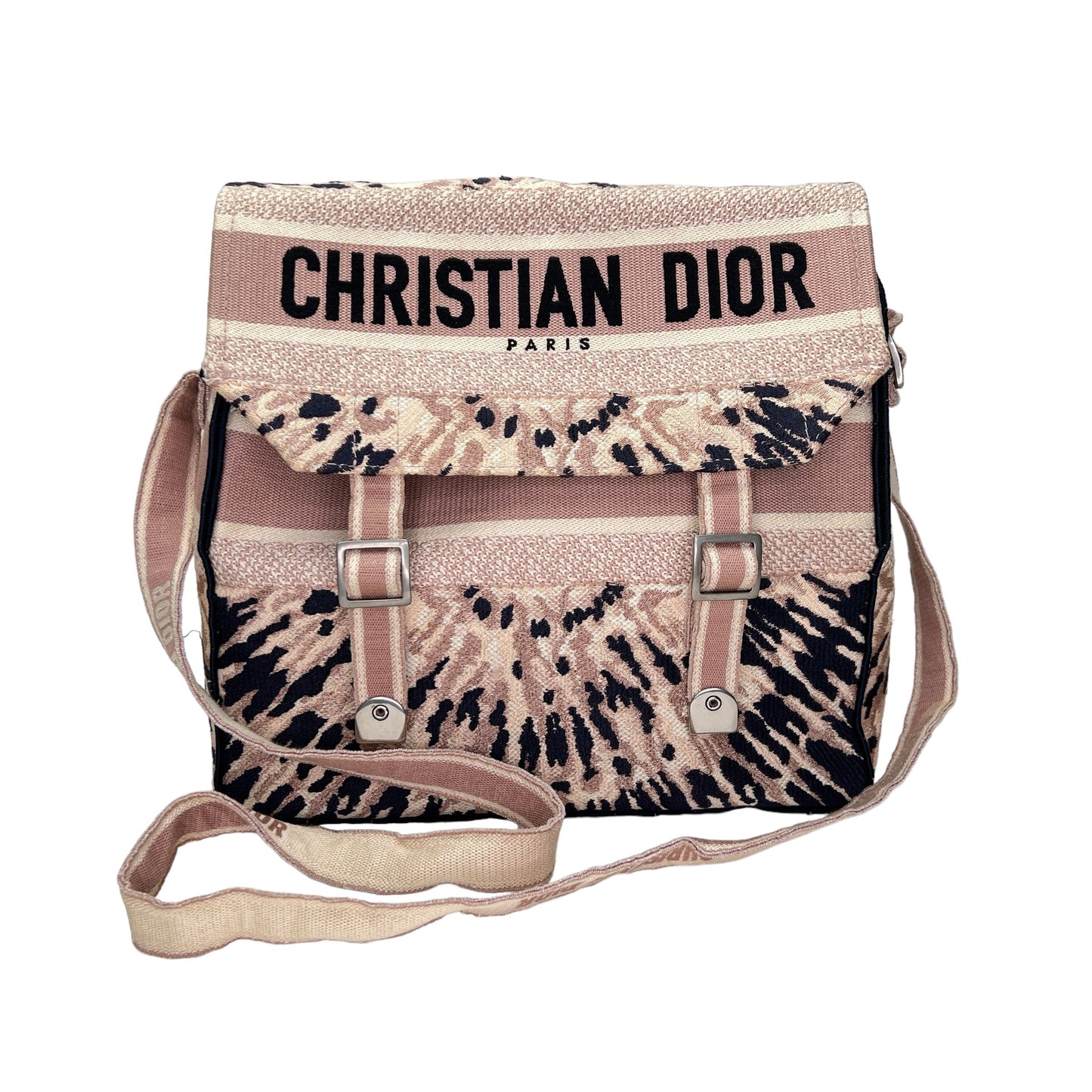 Diorcamp Medium Pink Crossbody Bag in Canvas, Gold hardware