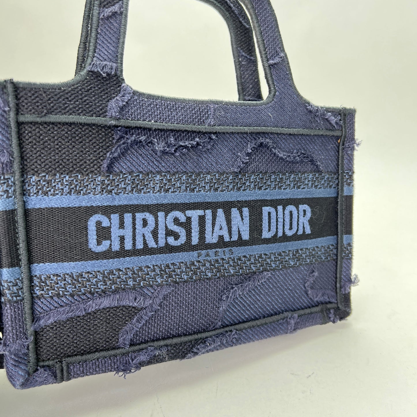 Book Tote Mini Navy Tote Bag in Jacquard