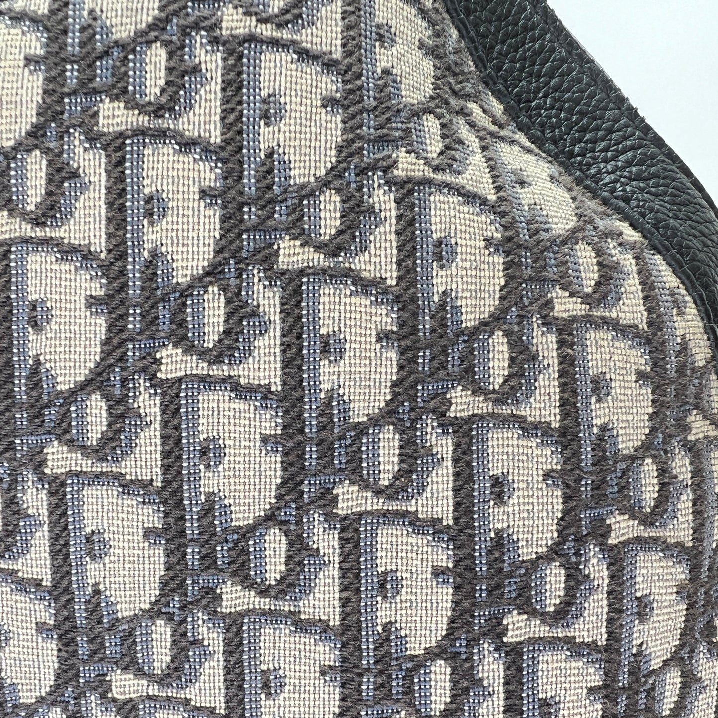 Oblique Navy Backpack in Jacquard, Silver hardware