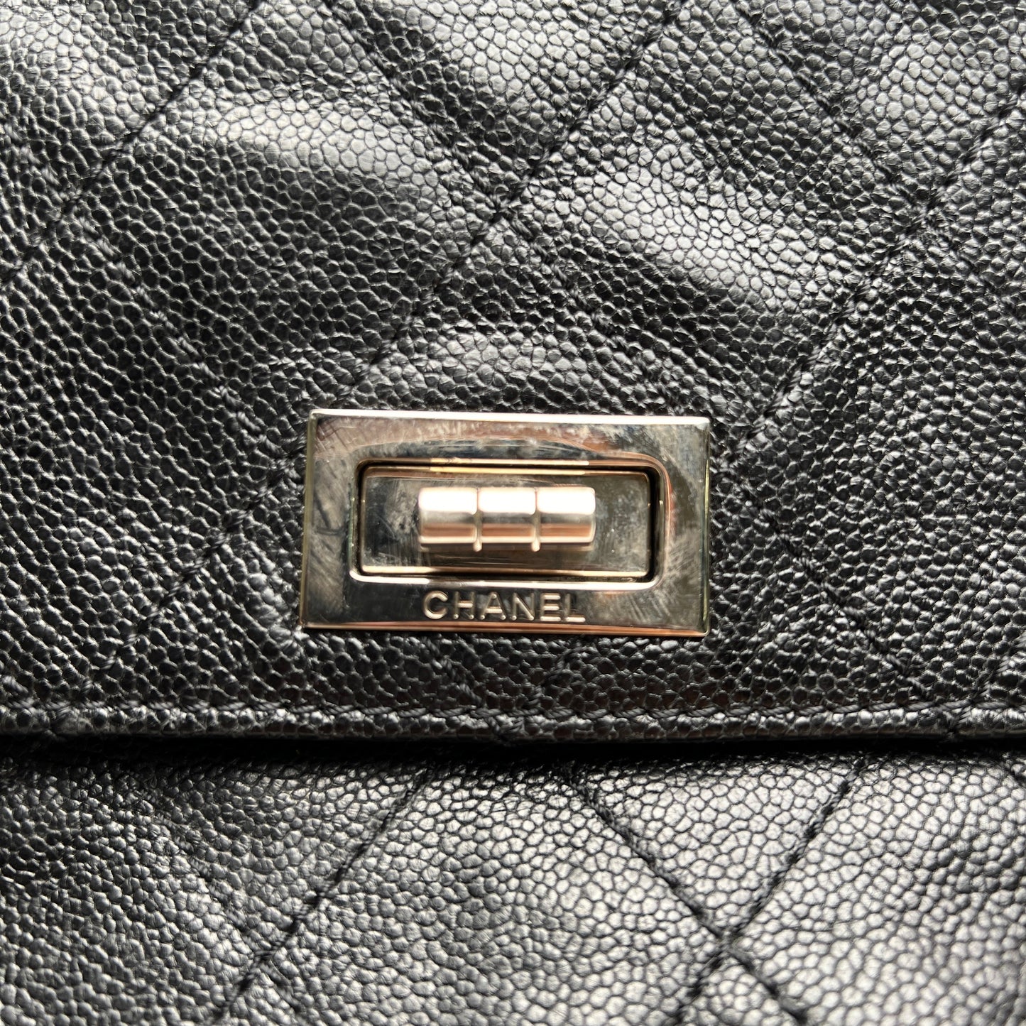 Pocket in the city Black Shoulder Bag in Caviar Leather, Ruthenium hardware