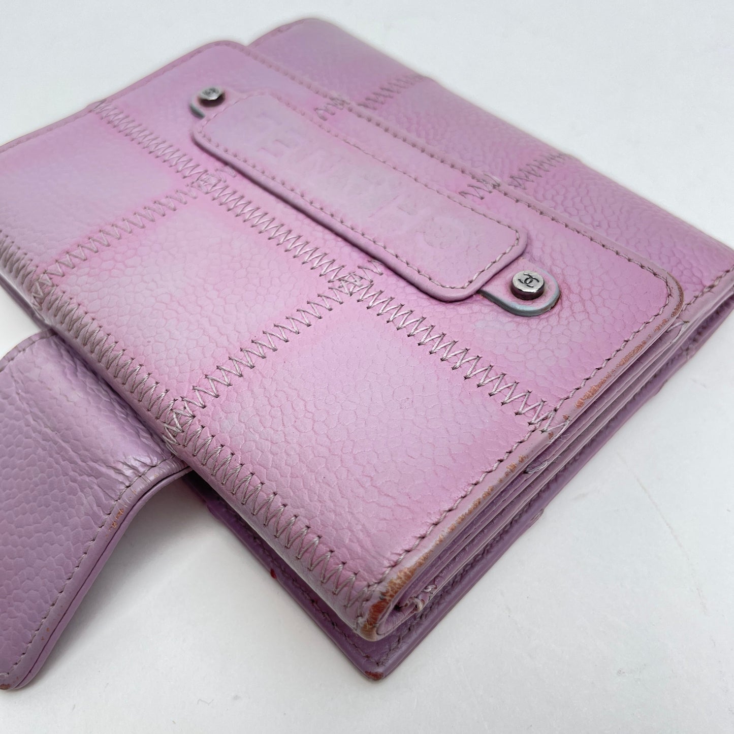 Classic Flap Pink Wallet in Caviar Leather, Silver hardware