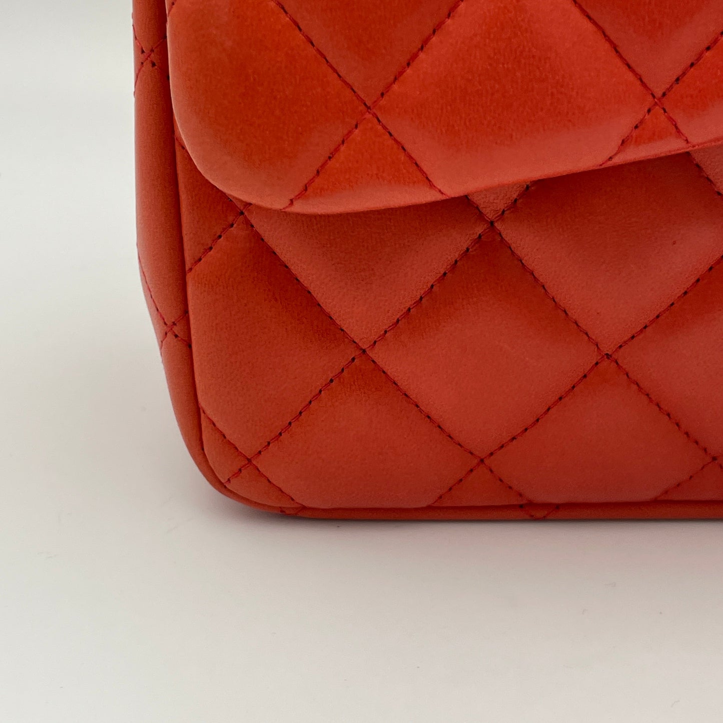 Classic Double Flap Jumbo Red Shoulder Bag in Lambskin, Silver hardware