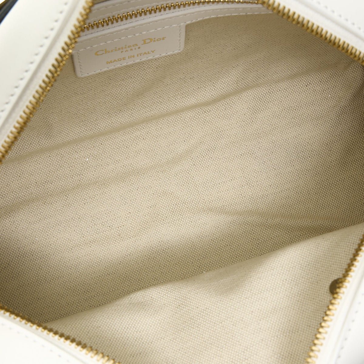 Vibe Medium White Top Handle Bag in Calfskin, Gold hardware