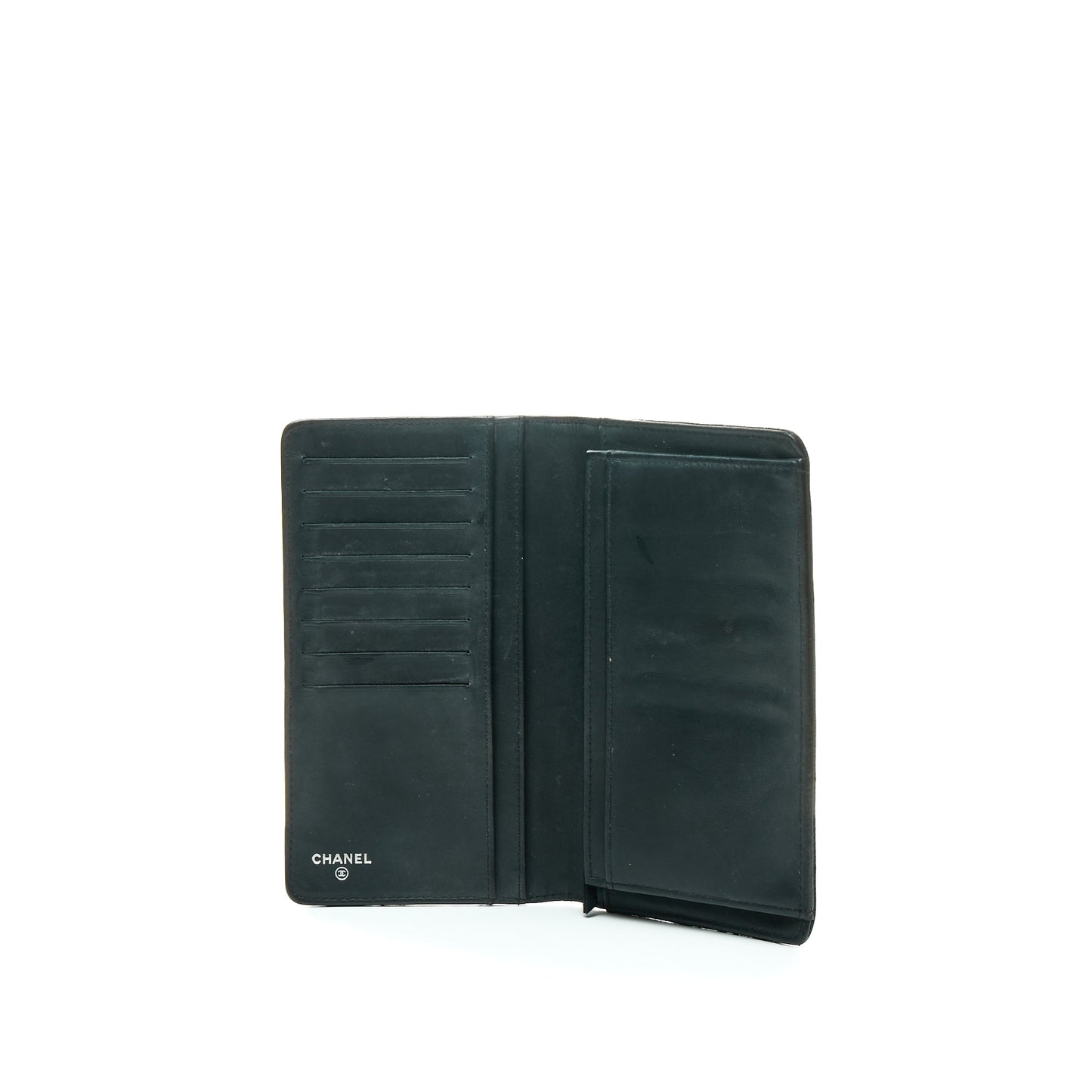 2.55 Reissue Black Wallet in Caviar Leather, Ruthenium hardware