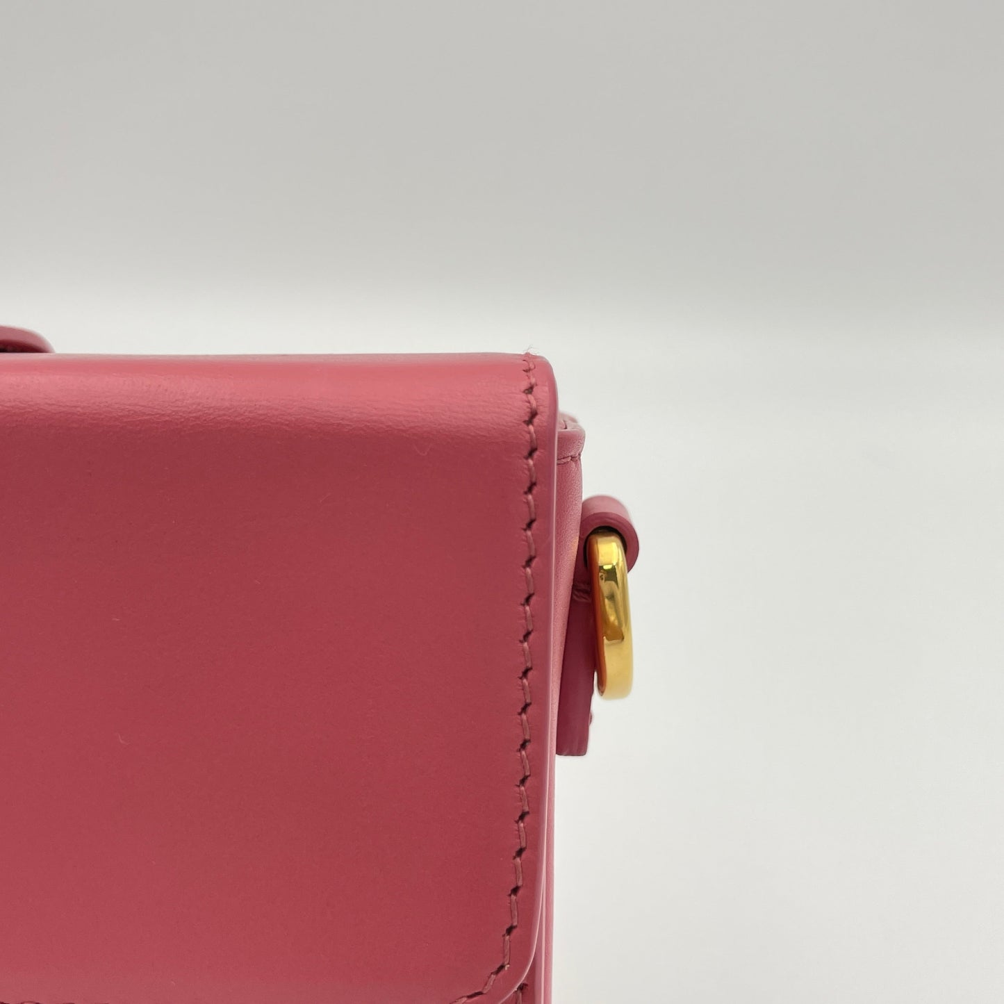 30 Montaigne Box Micro Pink Crossbody Bag in Calfskin, Gold hardware