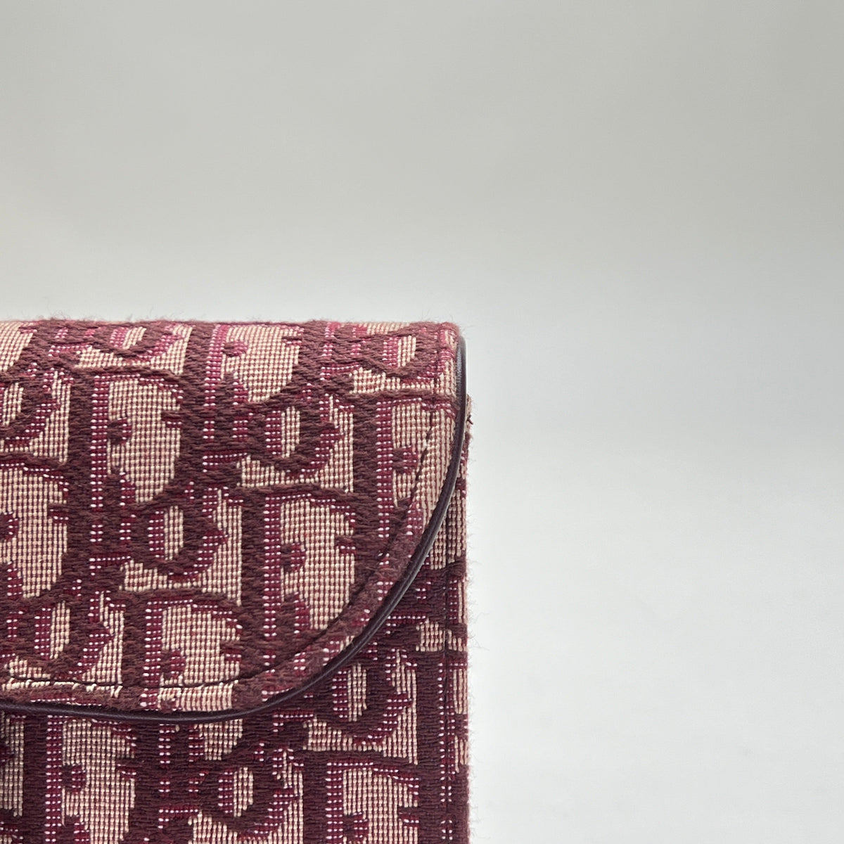 Oblique Saddle Maroon Belt Bag in Jacquard, Gold hardware