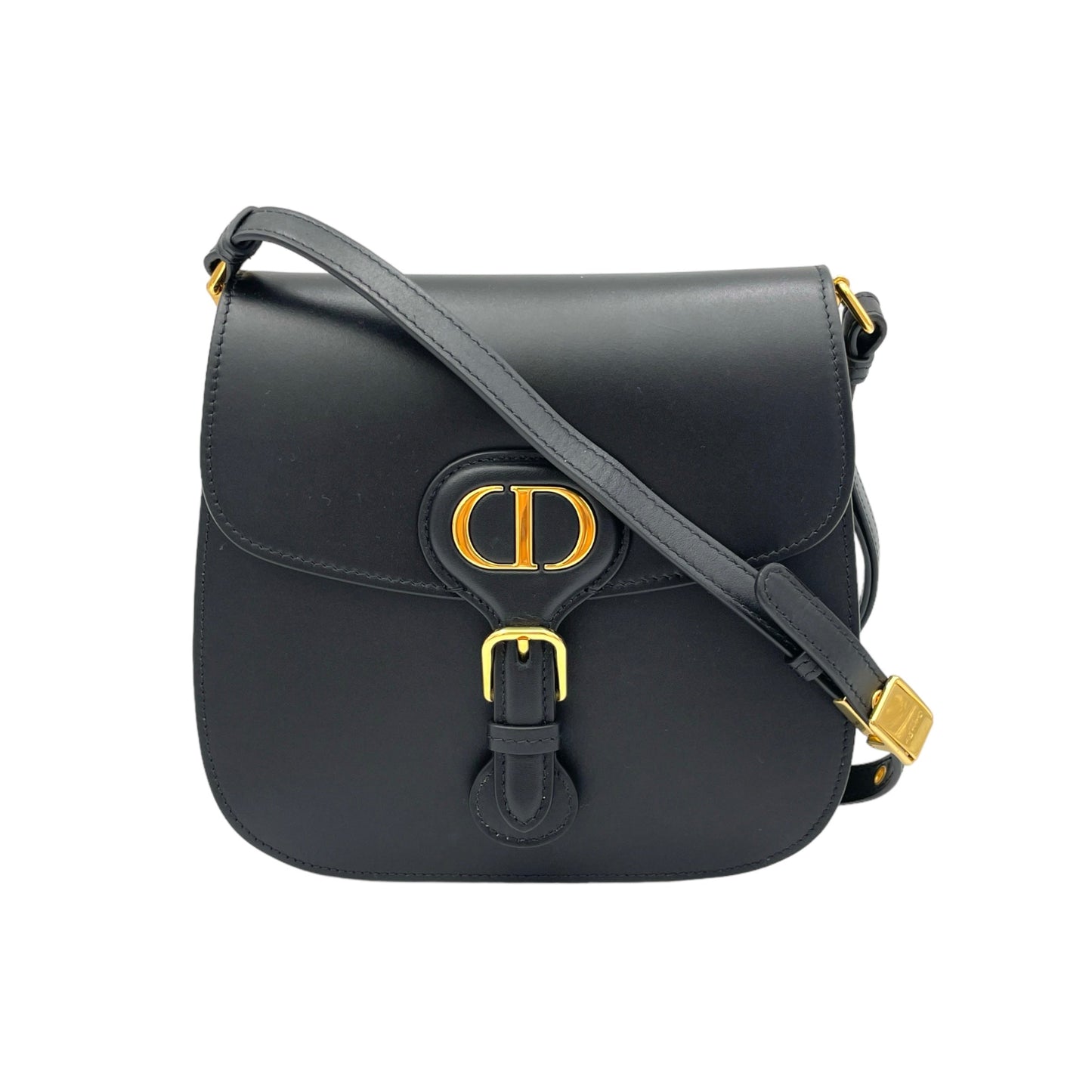 Bobby Frame Bag Black Crossbody Bag in Calfskin, Gold hardware