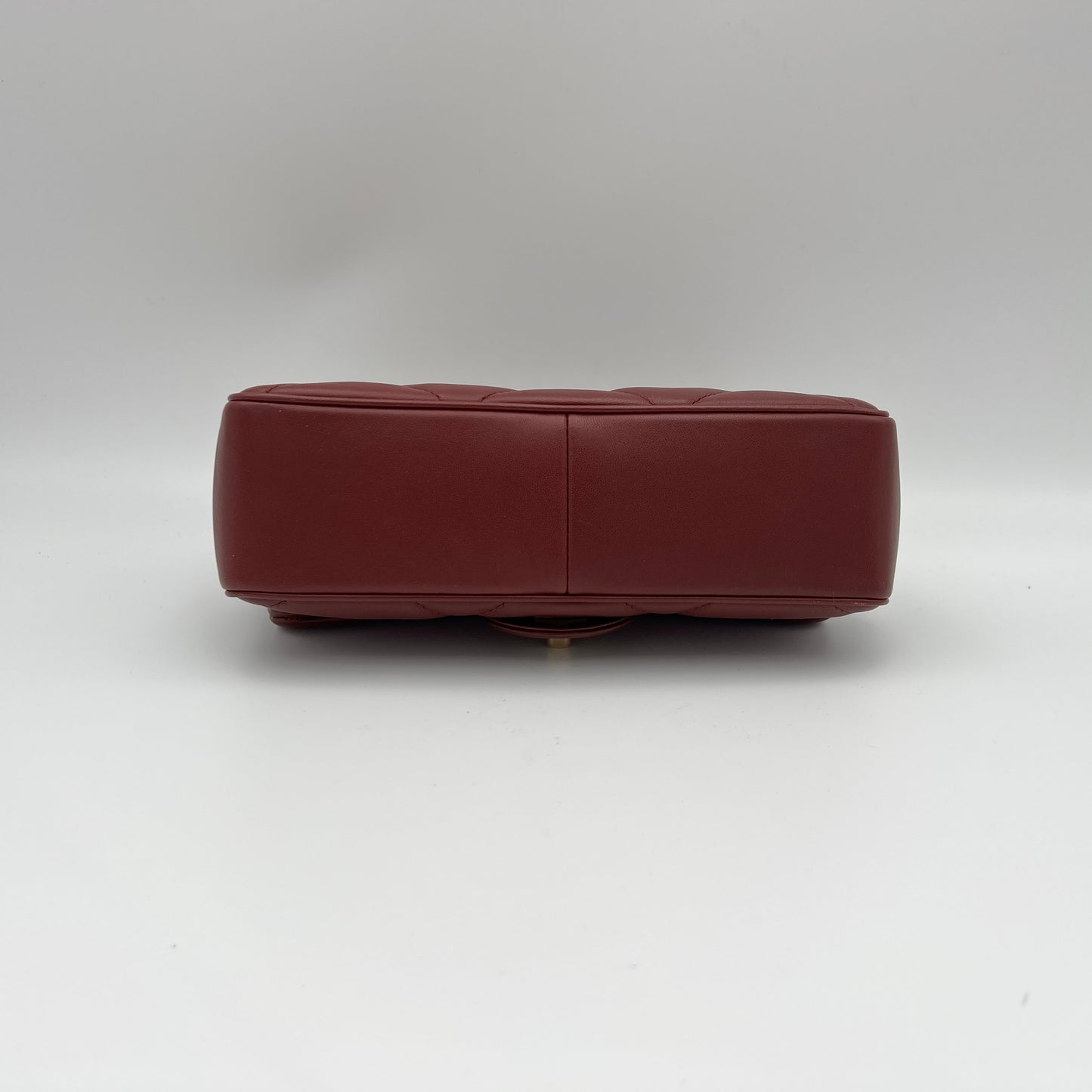 Easy Carry Flap Maroon Shoulder Bag in Lambskin, Gold hardware