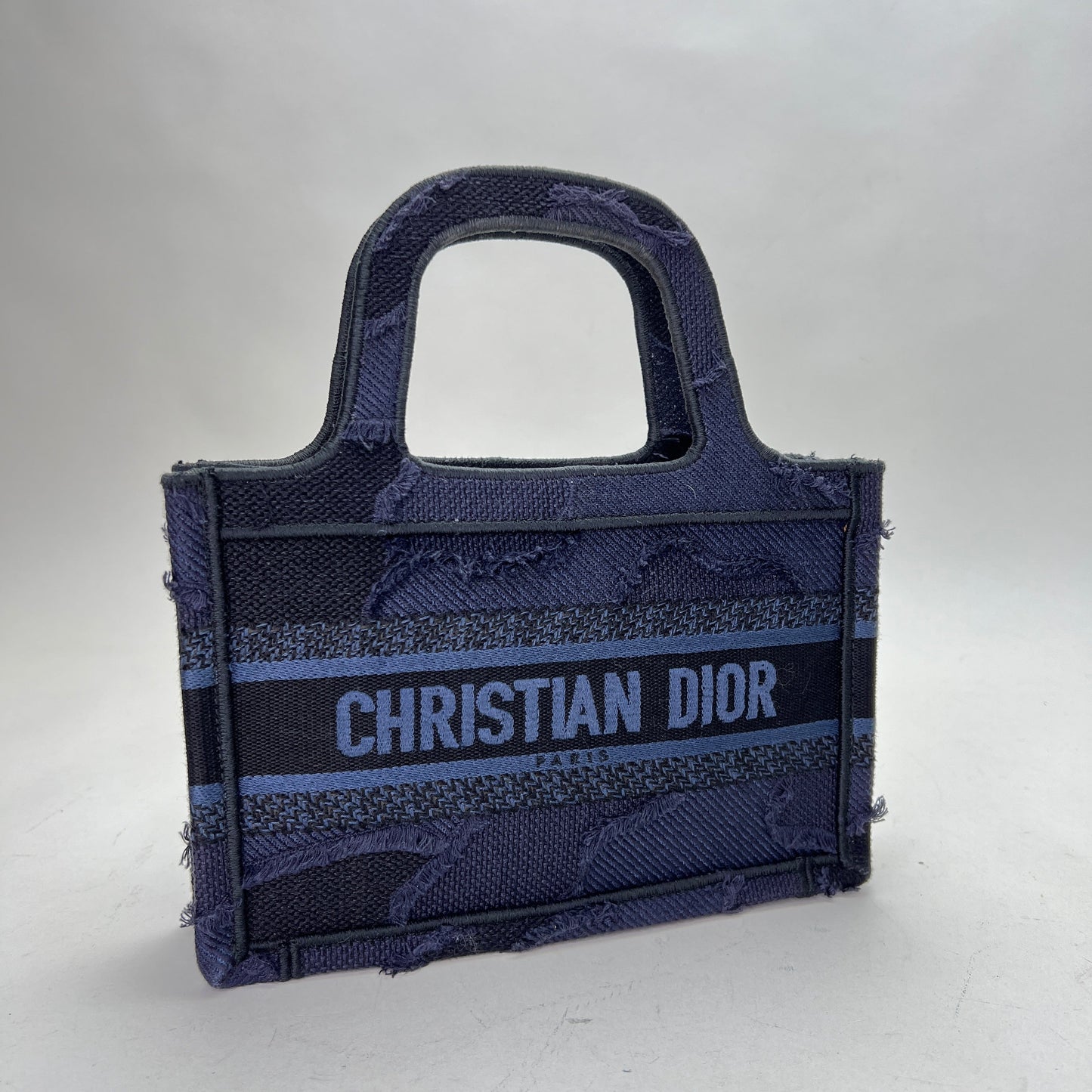 Book Tote Mini Navy Tote Bag in Jacquard