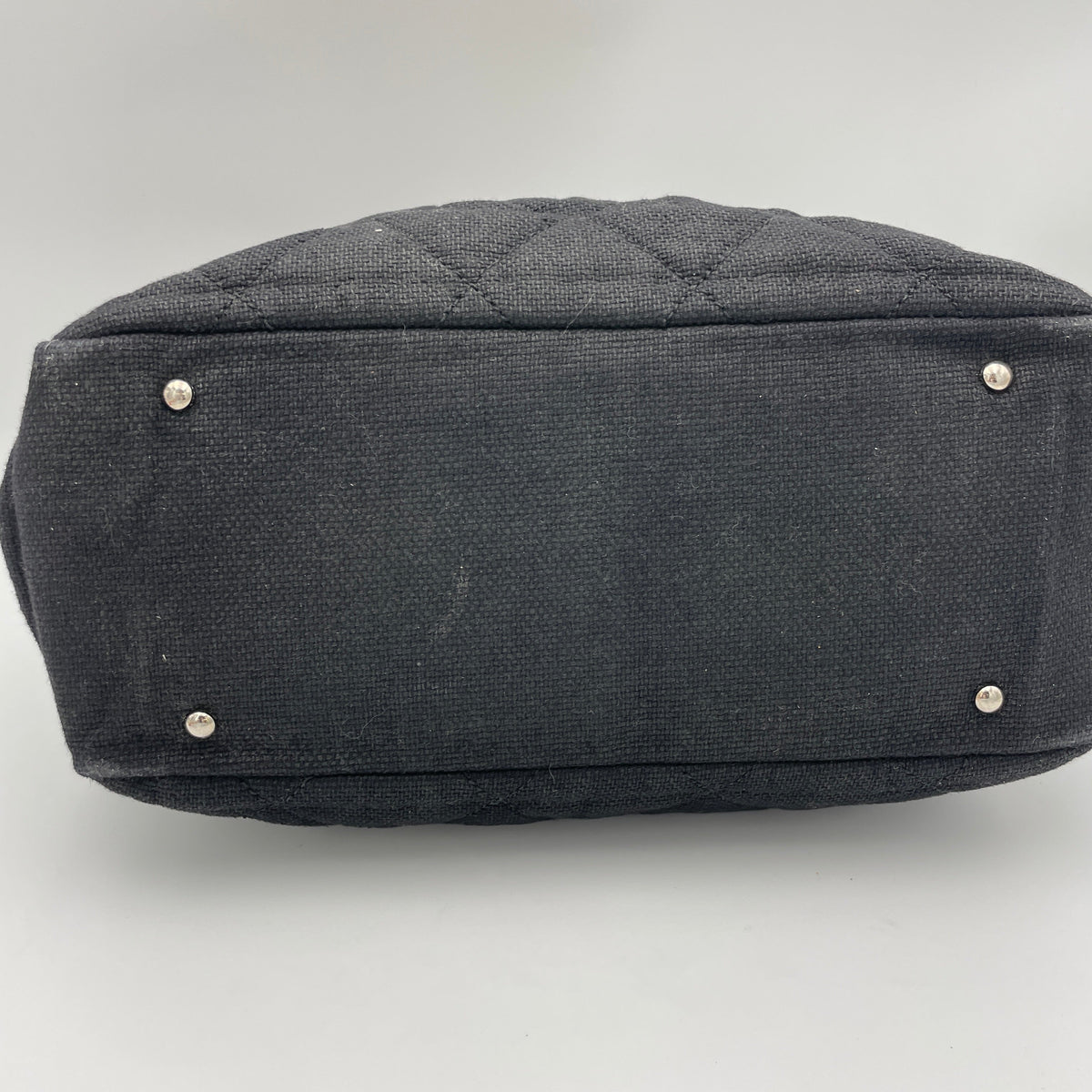 Paris Biarritz Black Top Handle Bag in Canvas, Silver hardware