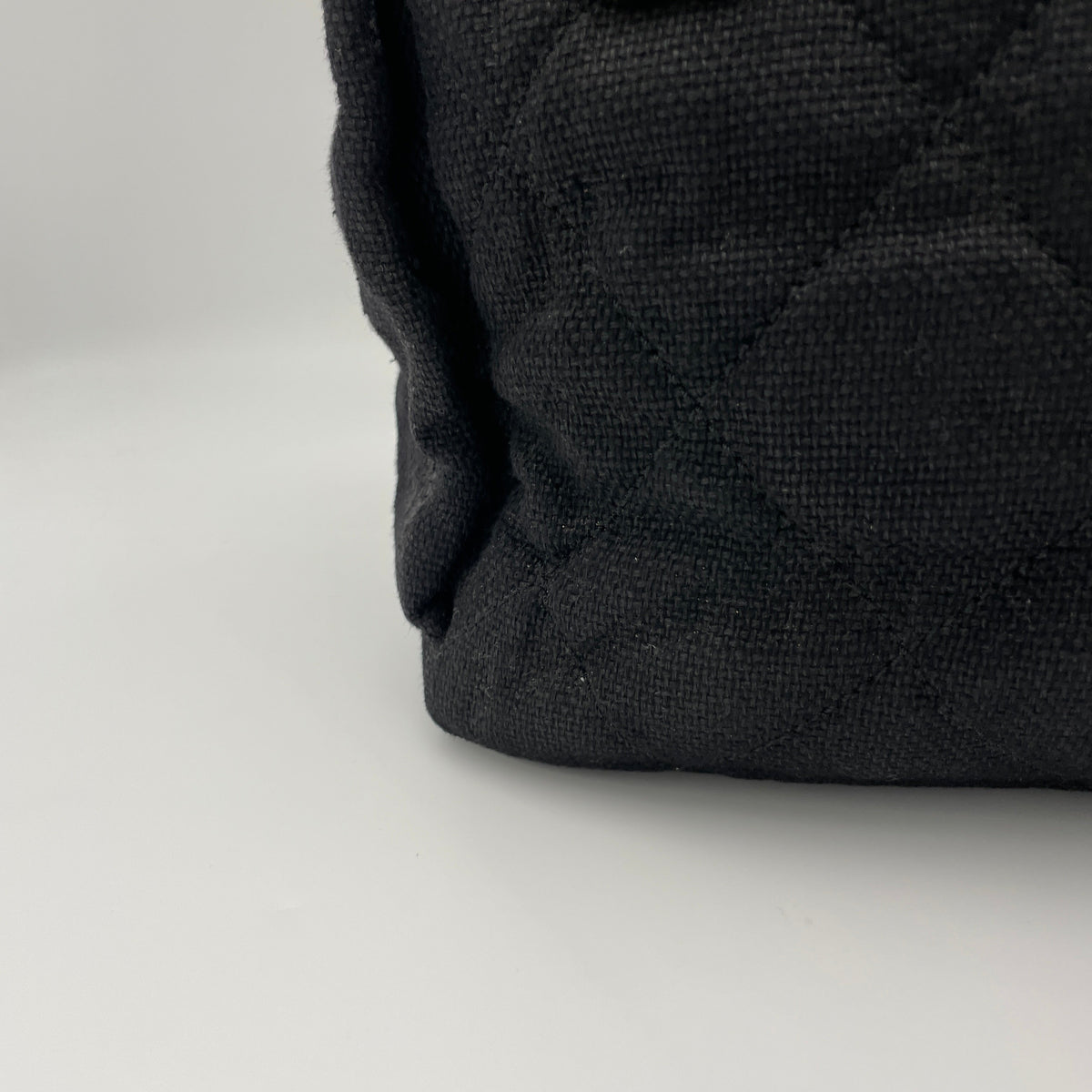 Paris Biarritz Black Top Handle Bag in Canvas, Silver hardware